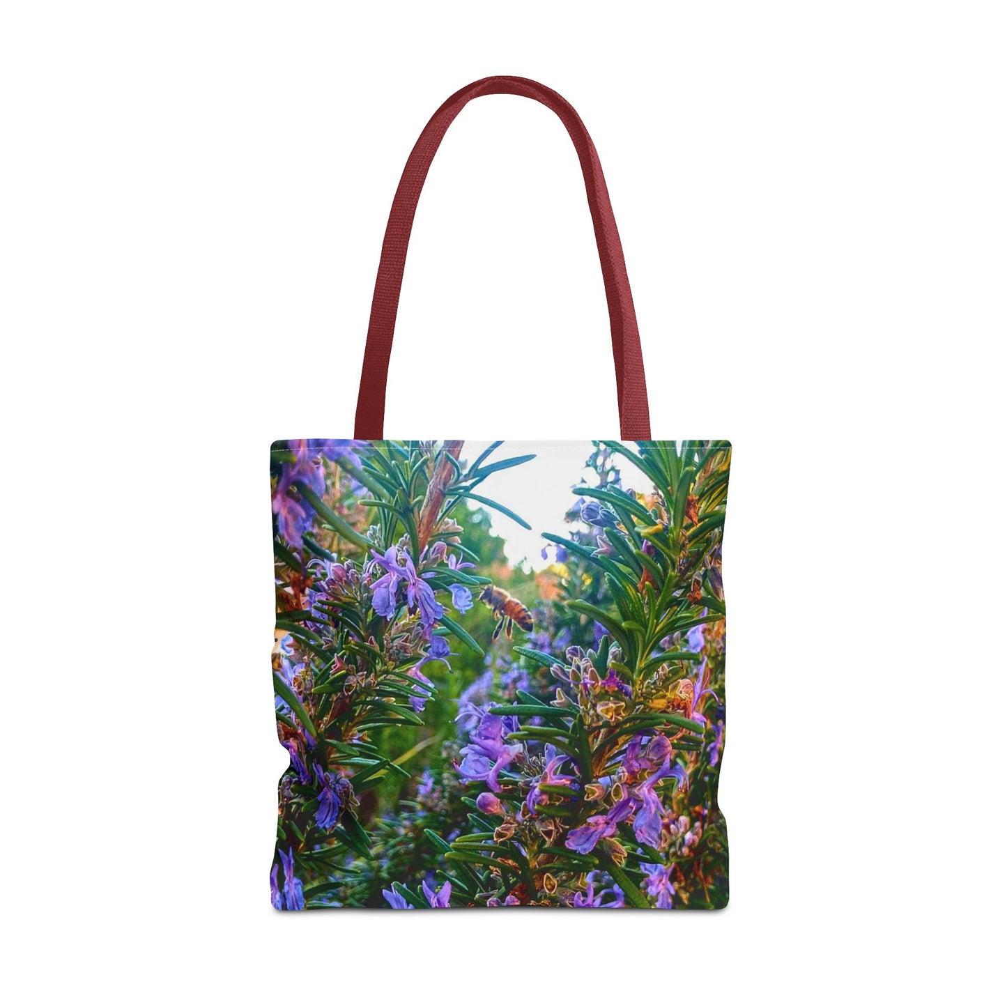 Garden Themed Bee Tote Bag Gardening Tote Gardening Bee Gift Idea Rosemary Gift For Gardener Rosemary and Bee Bag Rosemary Bee Pollinating