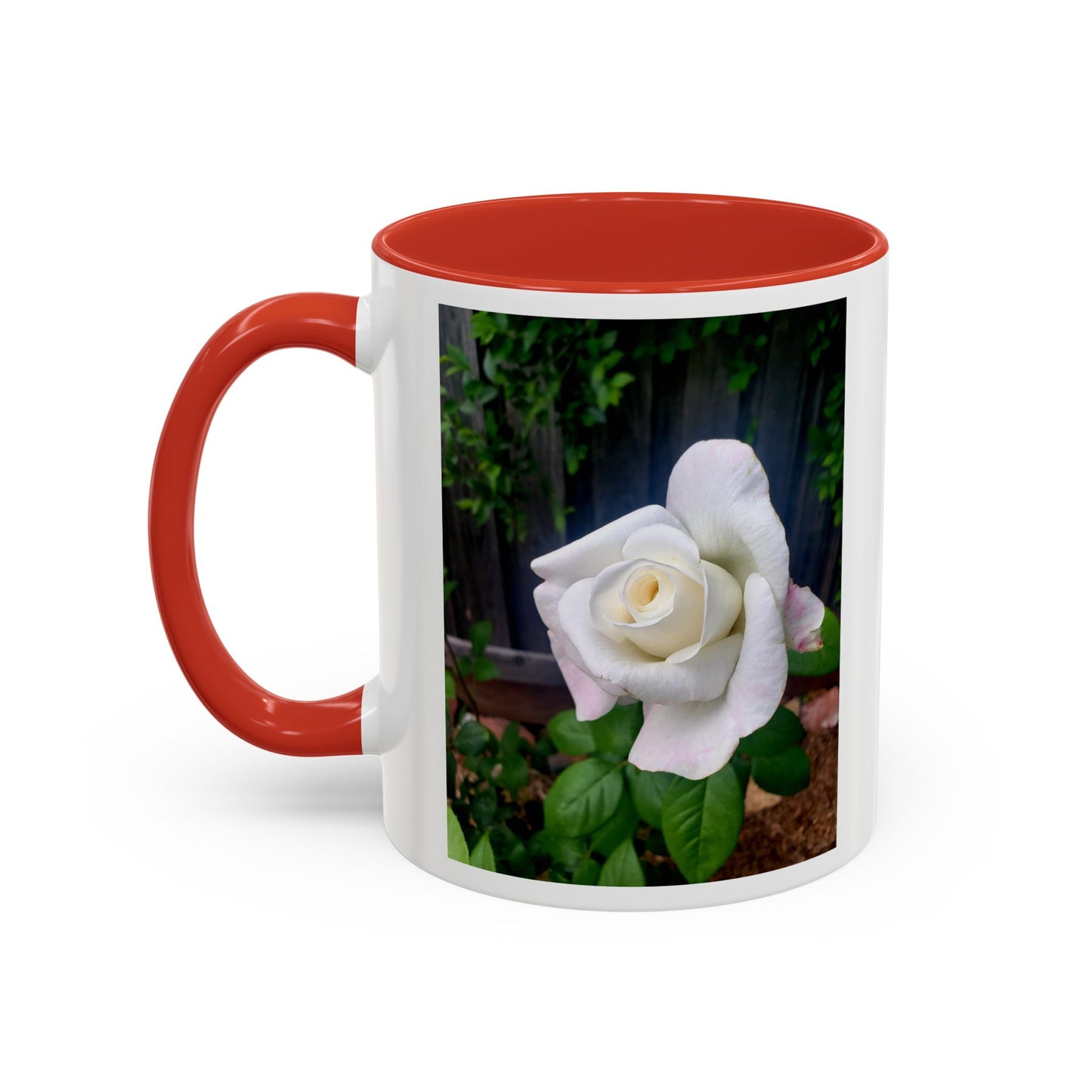 11oz/15oz Garden Themed White Sugar Moon Hybrid Tea Roses Coffee Mug