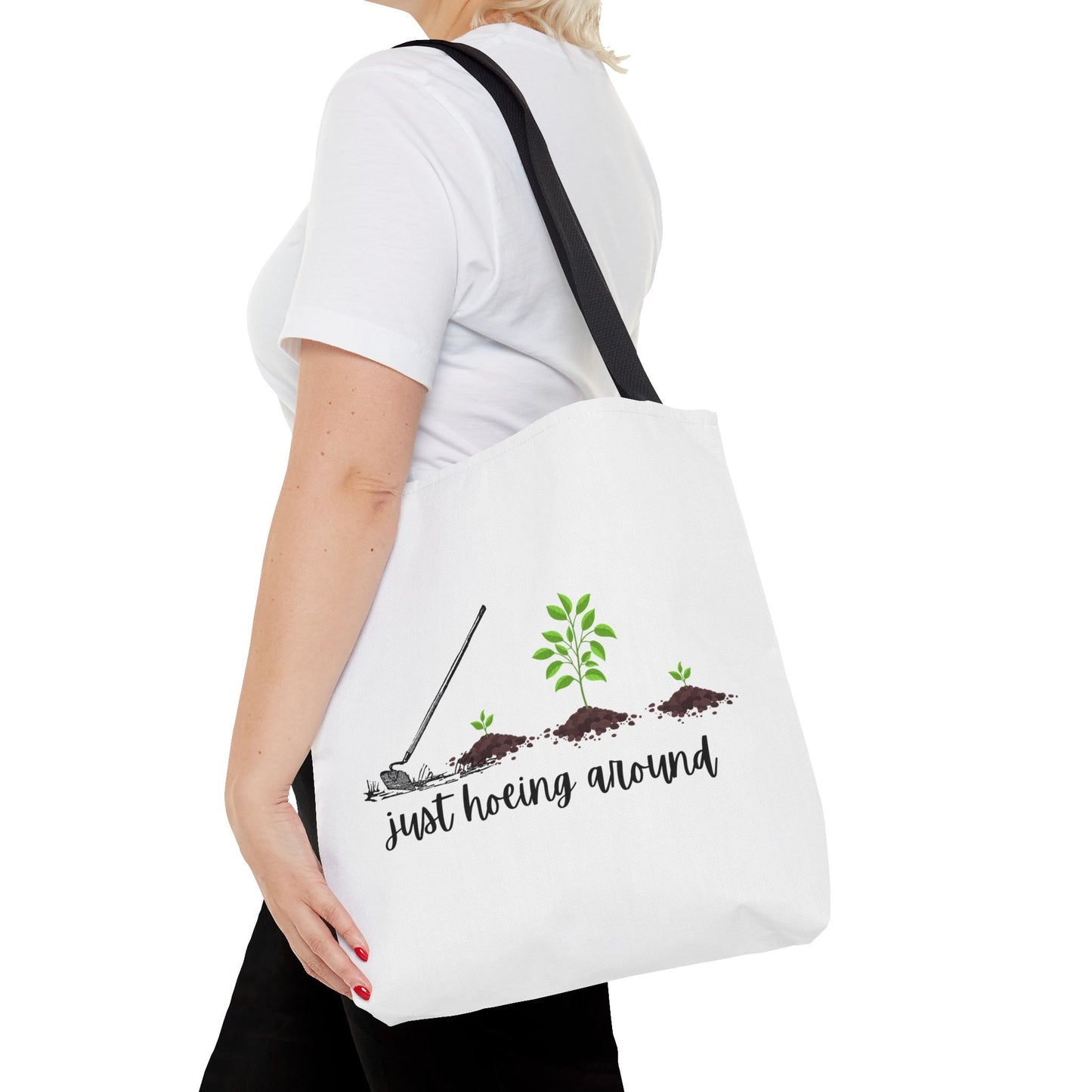 Unisex Just Hoeing Around Gardening Themed All Over Print Tote Bag