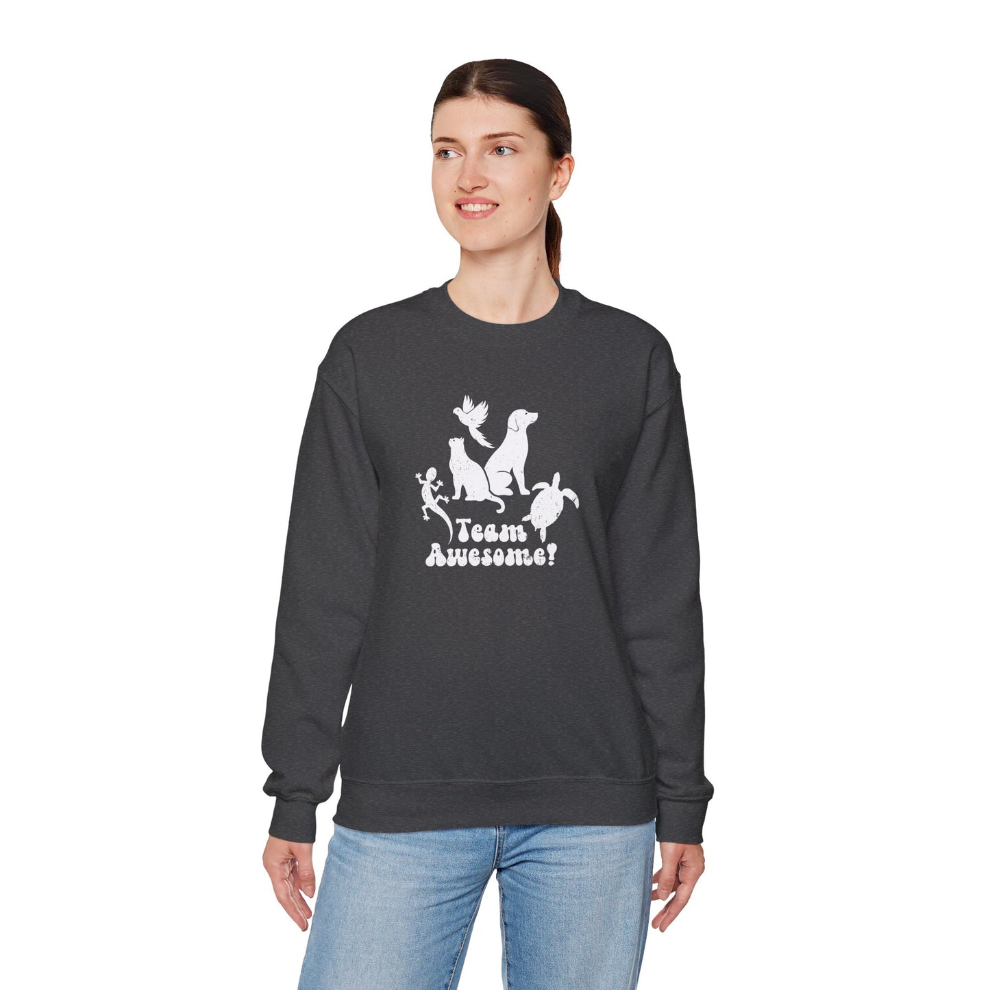 Unisex Animal Lover Lizard Cat Bird Dog Turtle Team Awesome Sweatshirt