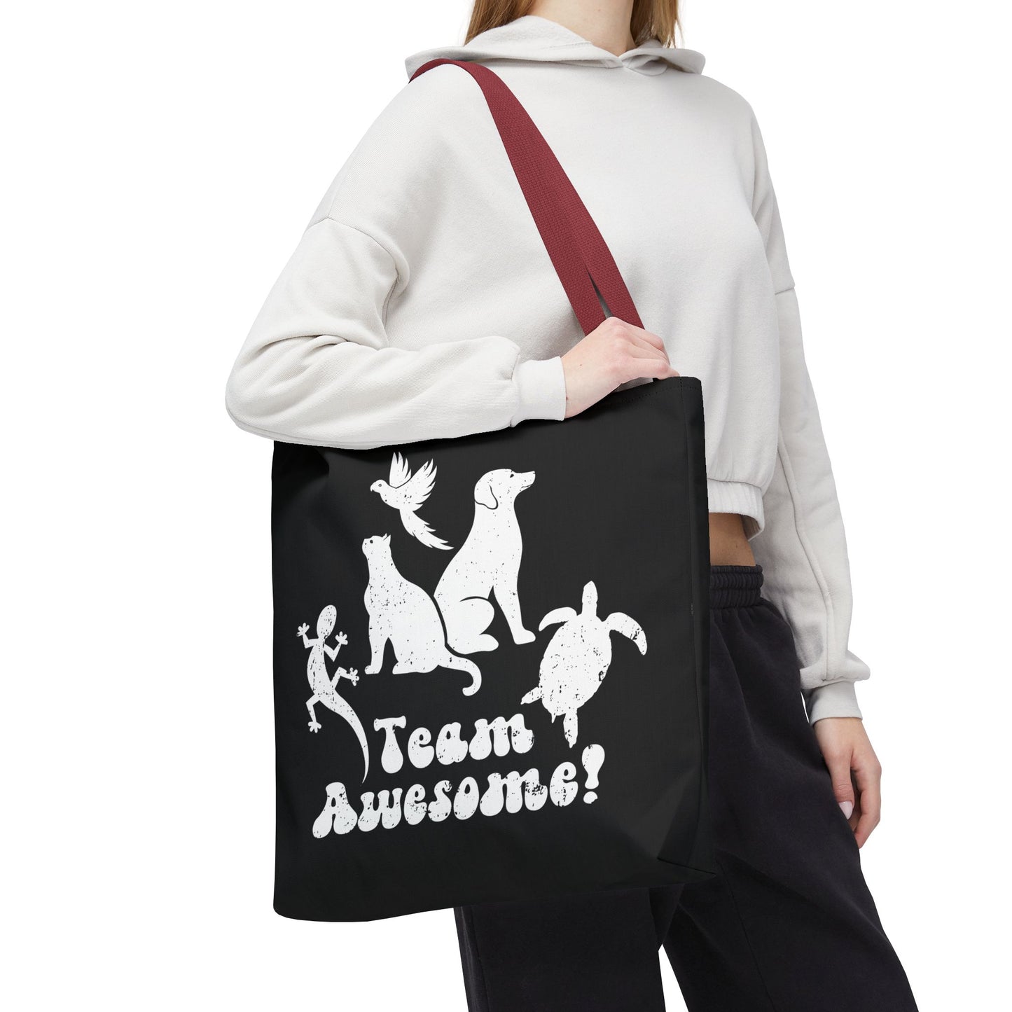 Unisex Animal Lover Lizard Cat Bird Dog Turtle Team Awesome Tote Bag