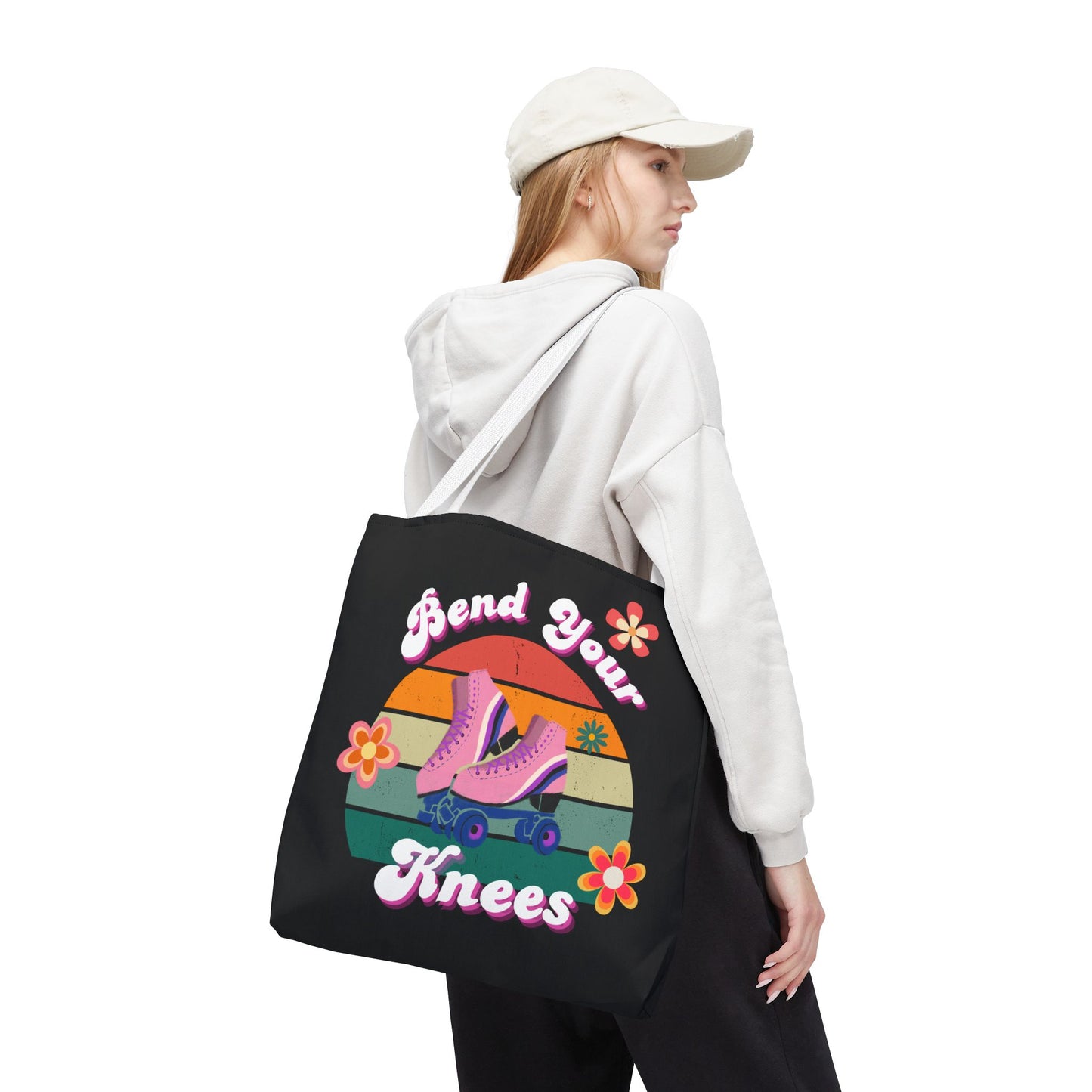 Unisex Retro Vibes Bend Your Knees Skate Day Tote Bag