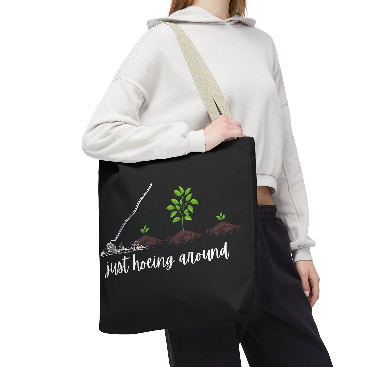 Unisex Just Hoeing Around Gardening Themed All Over Print Tote Bag