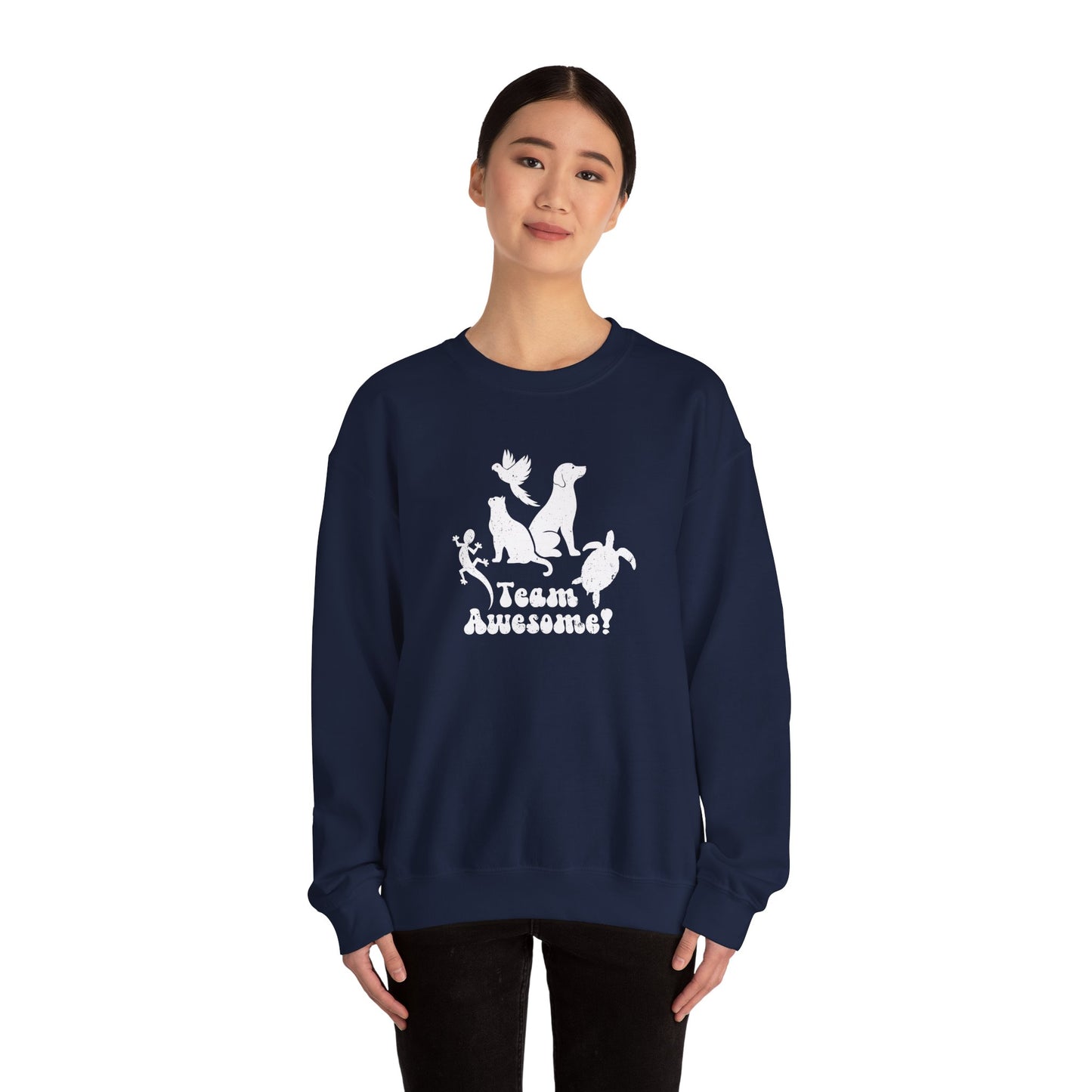 Unisex Animal Lover Lizard Cat Bird Dog Turtle Team Awesome Sweatshirt
