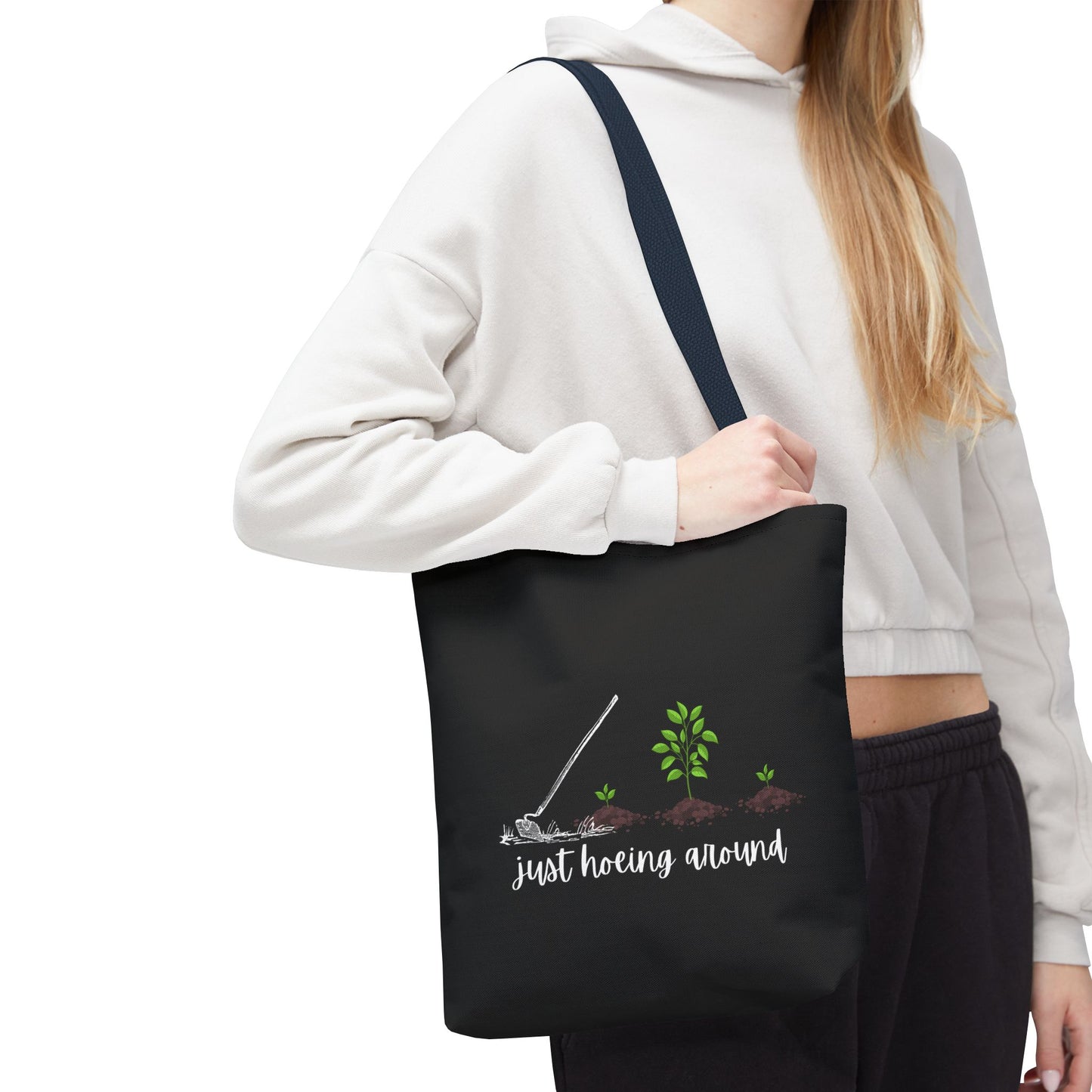 Unisex Just Hoeing Around Gardening Themed All Over Print Tote Bag