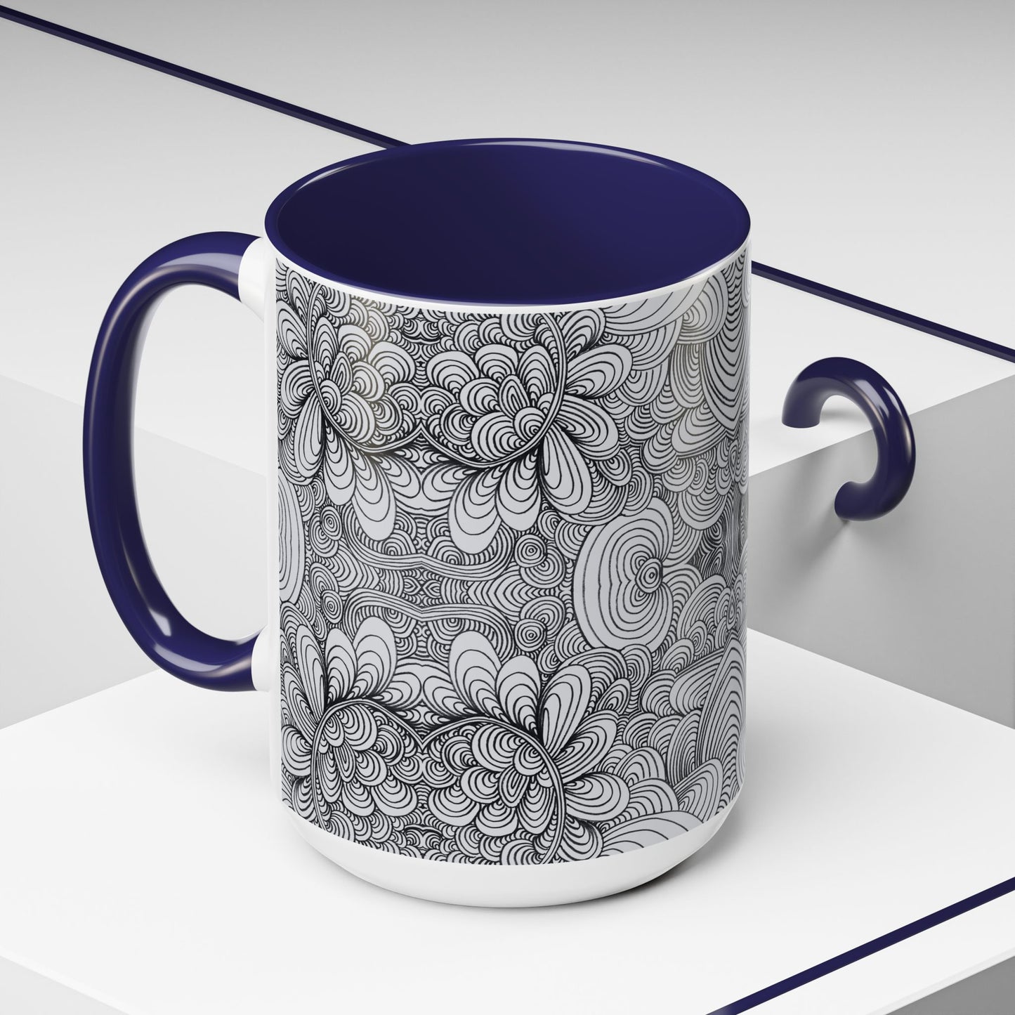 11oz/15oz Original Line Art Coffee Mug - Apricots Noir Mirage