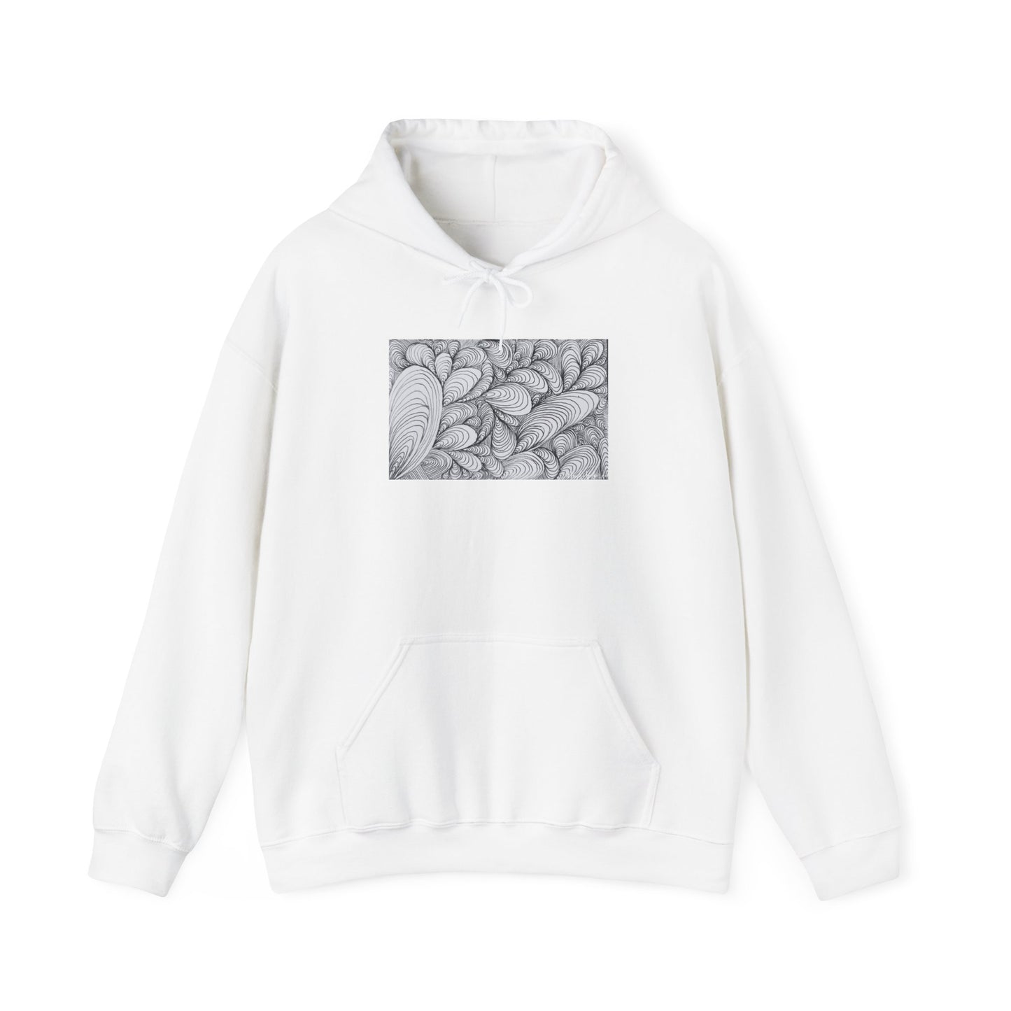 Unisex Heavy Blend™ Original Rough Art Doodle Midsize Print Hooded Sweatshirt