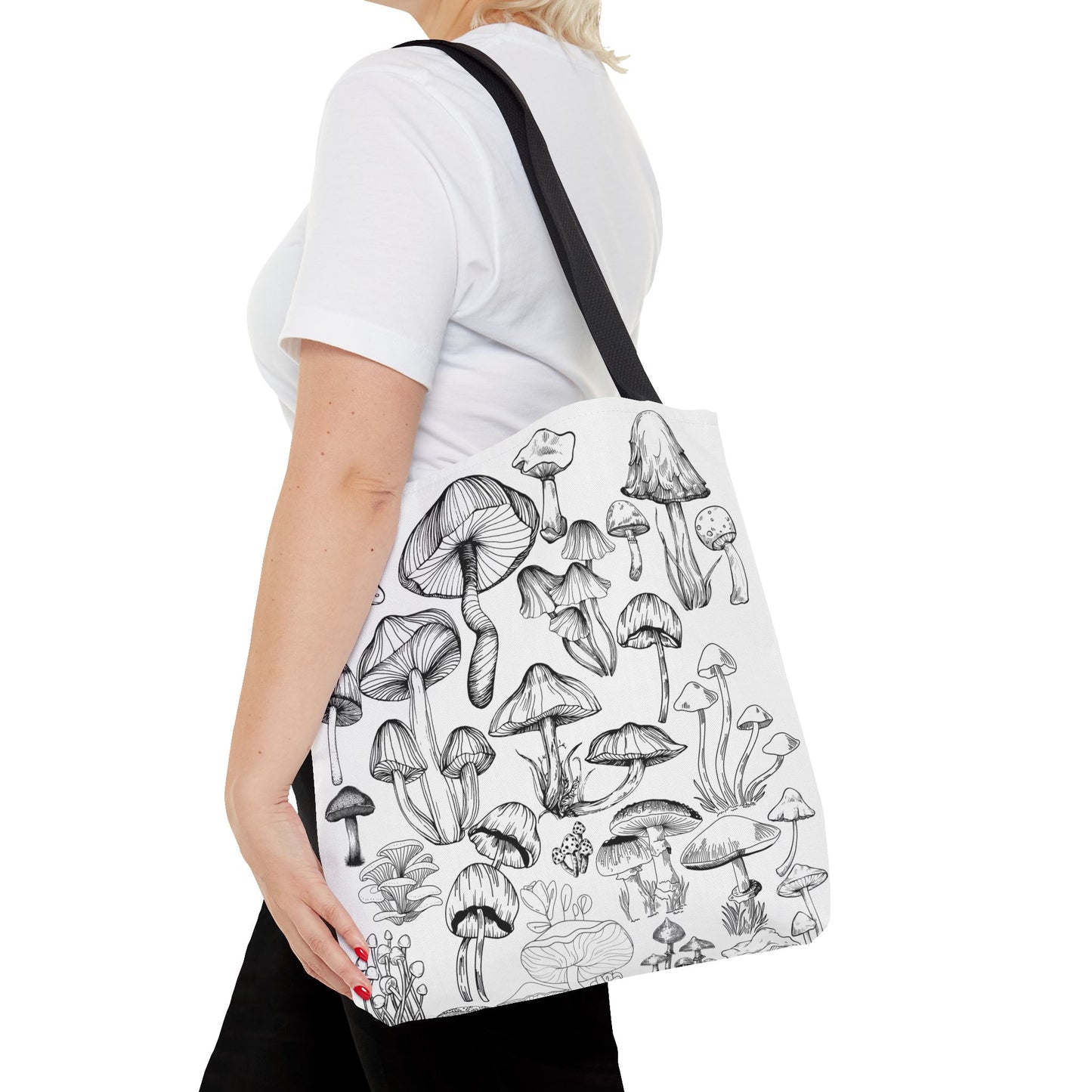 Unisex Mushroom Lover Fungi Print Toadstool Mycology Tote Bag