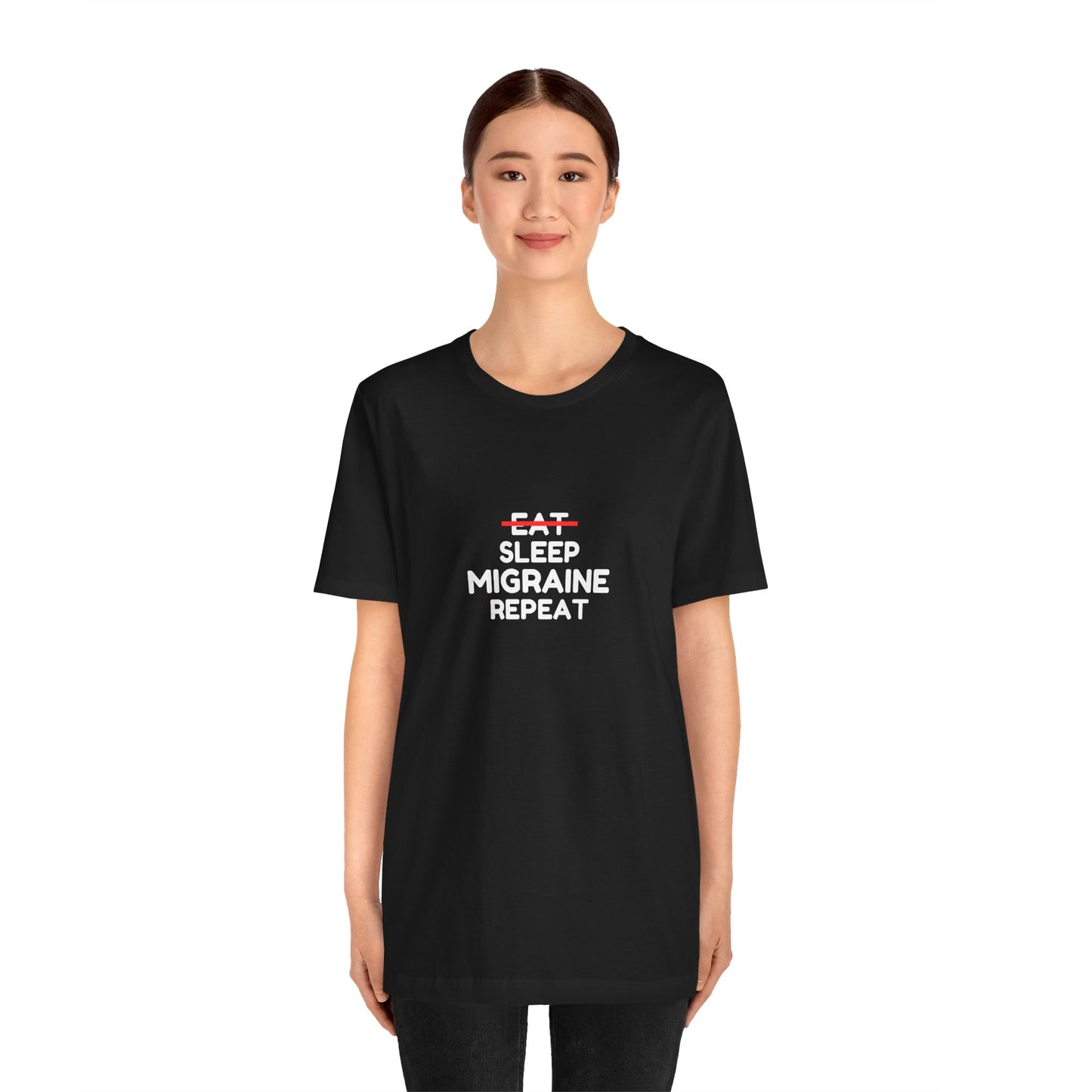 Unisex Migraine Day Invisible Illness Warrior Eat Sleep Migraine Repeat Tshirt
