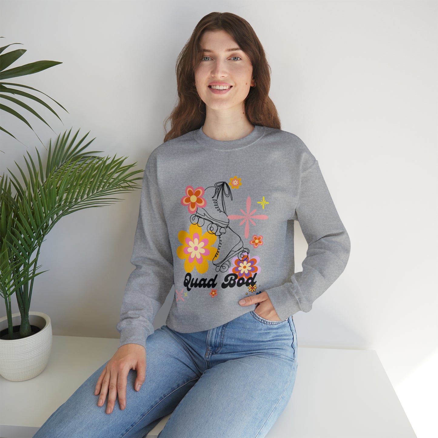 Unisex Quad Bod Retro Vibes Rollerskater Sweatshirt