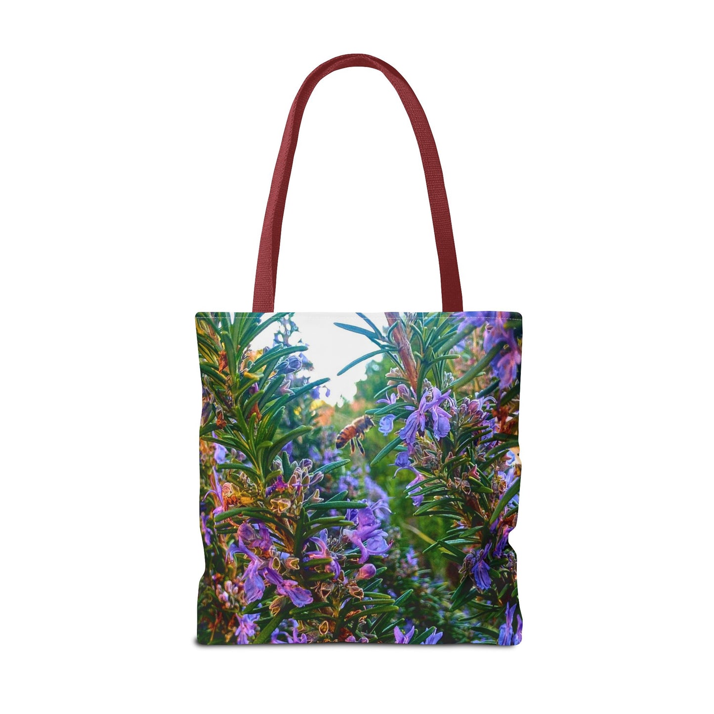 Garden Themed Bee Tote Bag Gardening Tote Gardening Bee Gift Idea Rosemary Gift For Gardener Rosemary and Bee Bag Rosemary Bee Pollinating