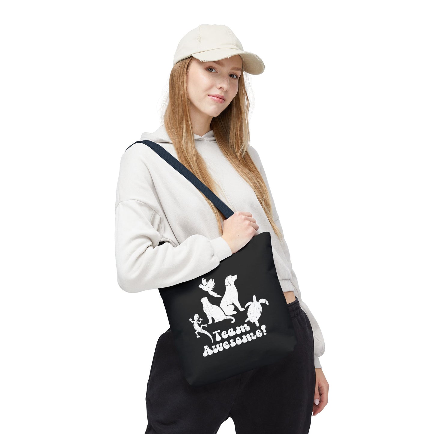 Unisex Animal Lover Lizard Cat Bird Dog Turtle Team Awesome Tote Bag