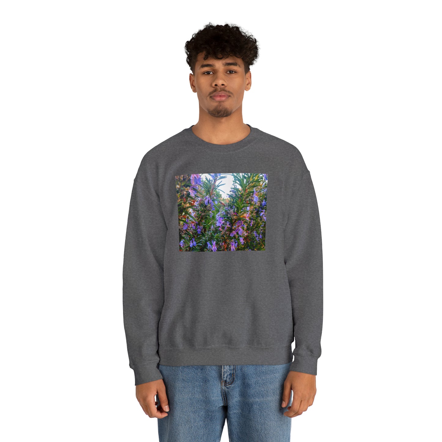 Unisex Heavy Blend™ Crewneck Rosemary Bee Pollinator Sweatshirt