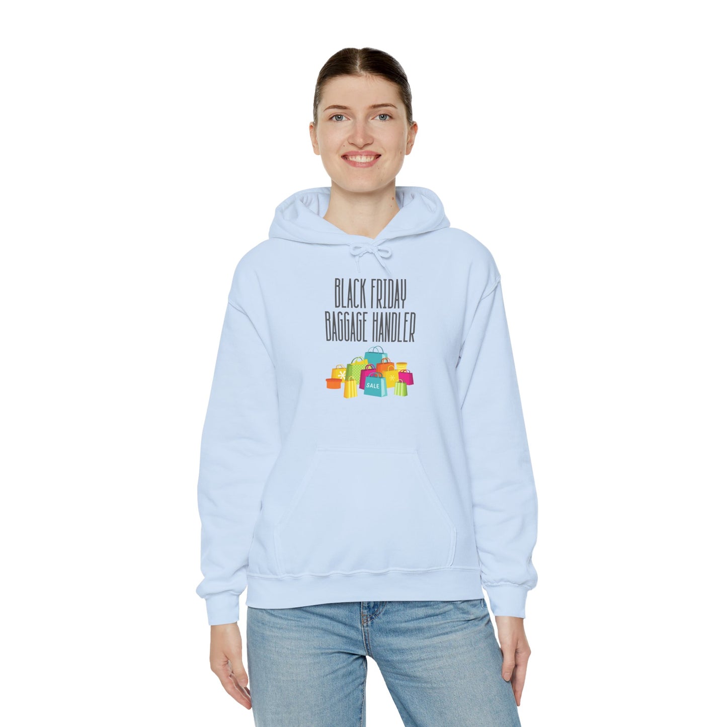 Unisex Heavy Blend™ Black Friday Christmas Sales Baggage Handler Shopping Sales Hooded Sweatshirt