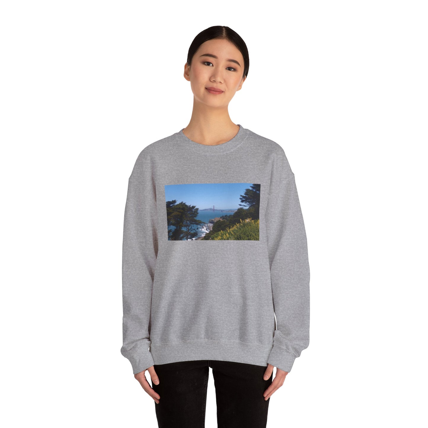 Unisex Travel Sweater, Scenic Lookout, El Camino Del Mar, San Francisco, California, Golden Gate Bridge, Vista, Ocean Views, Beautiful Blue