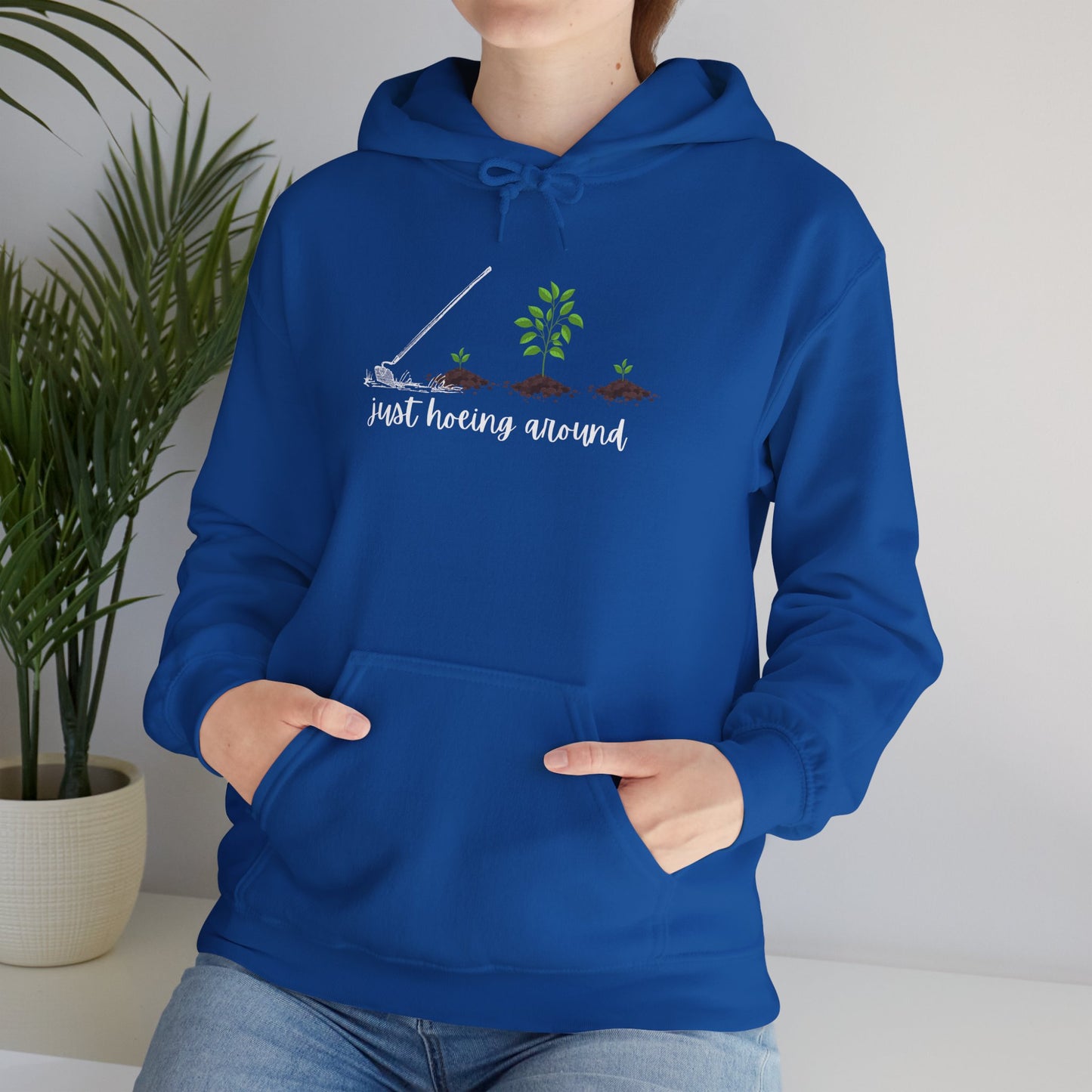 Unisex Heavy Blend™ Just Hoeing Around Gardening Hooded Sweatshirt