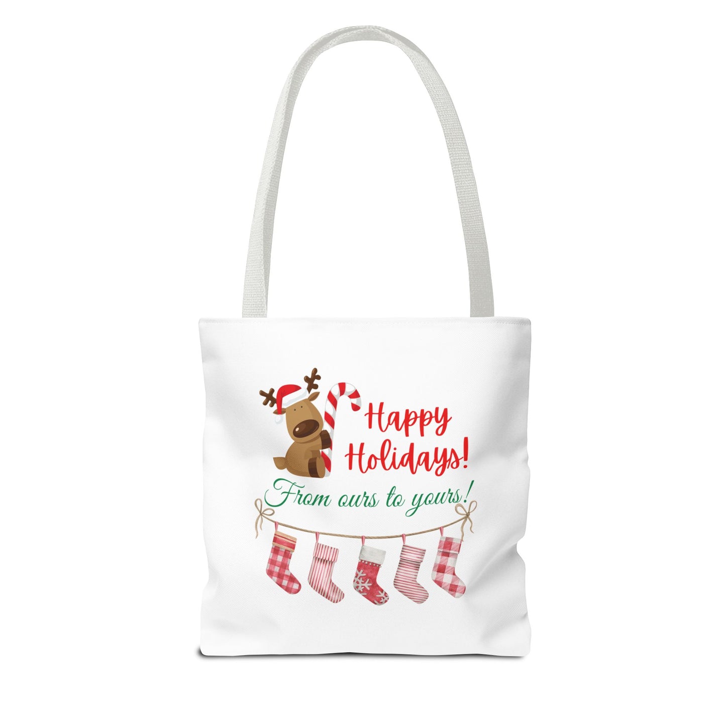 Unisex Happy Holidays From Ours To Yours Christmas Stockings and Dog Tote Bag