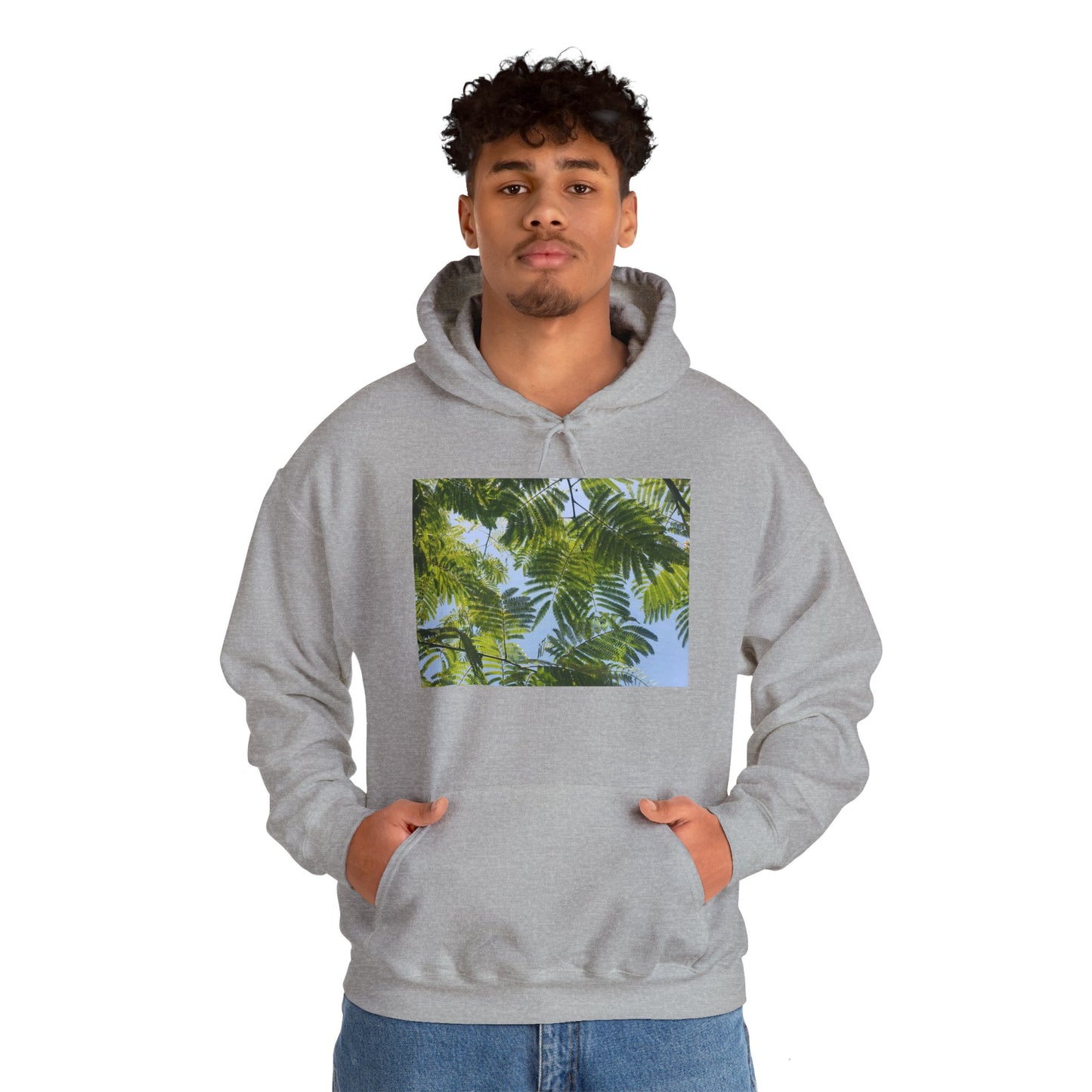 Unisex Heavy Blend™ Original Print Silk Canopy Crewneck Hooded Sweatshirt