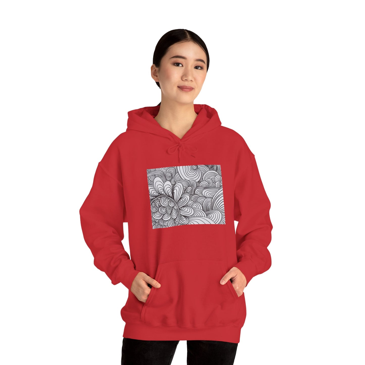 Unisex Heavy Blend™ Original Art Hooded Sweatshirt - Apricots Noir Mirage