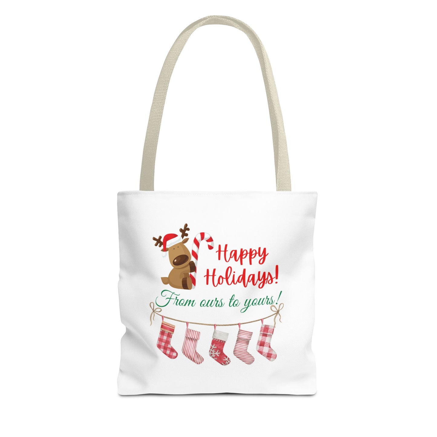 Unisex Happy Holidays From Ours To Yours Christmas Stockings and Dog Tote Bag