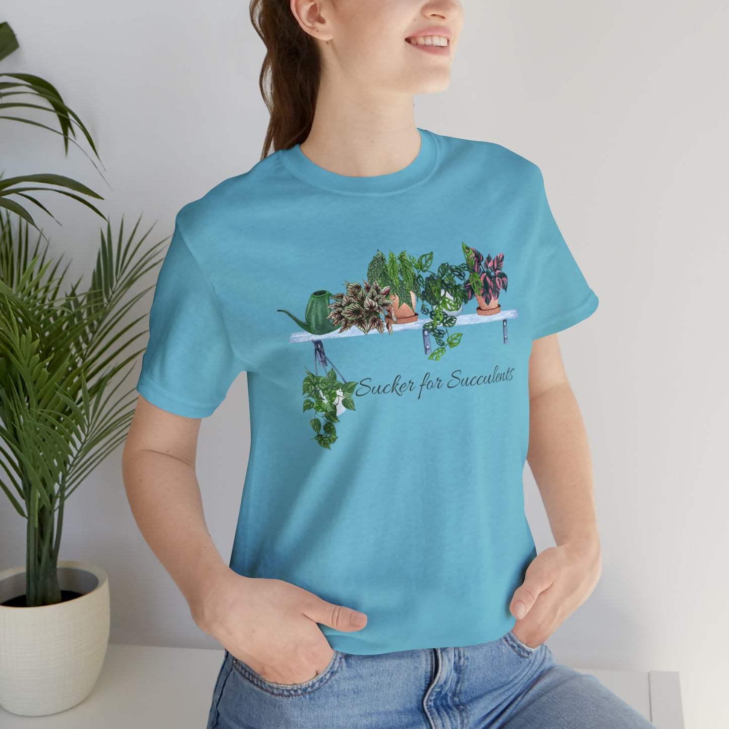 Unisex Gardening Themed T-Shirt Sucker for Succulents