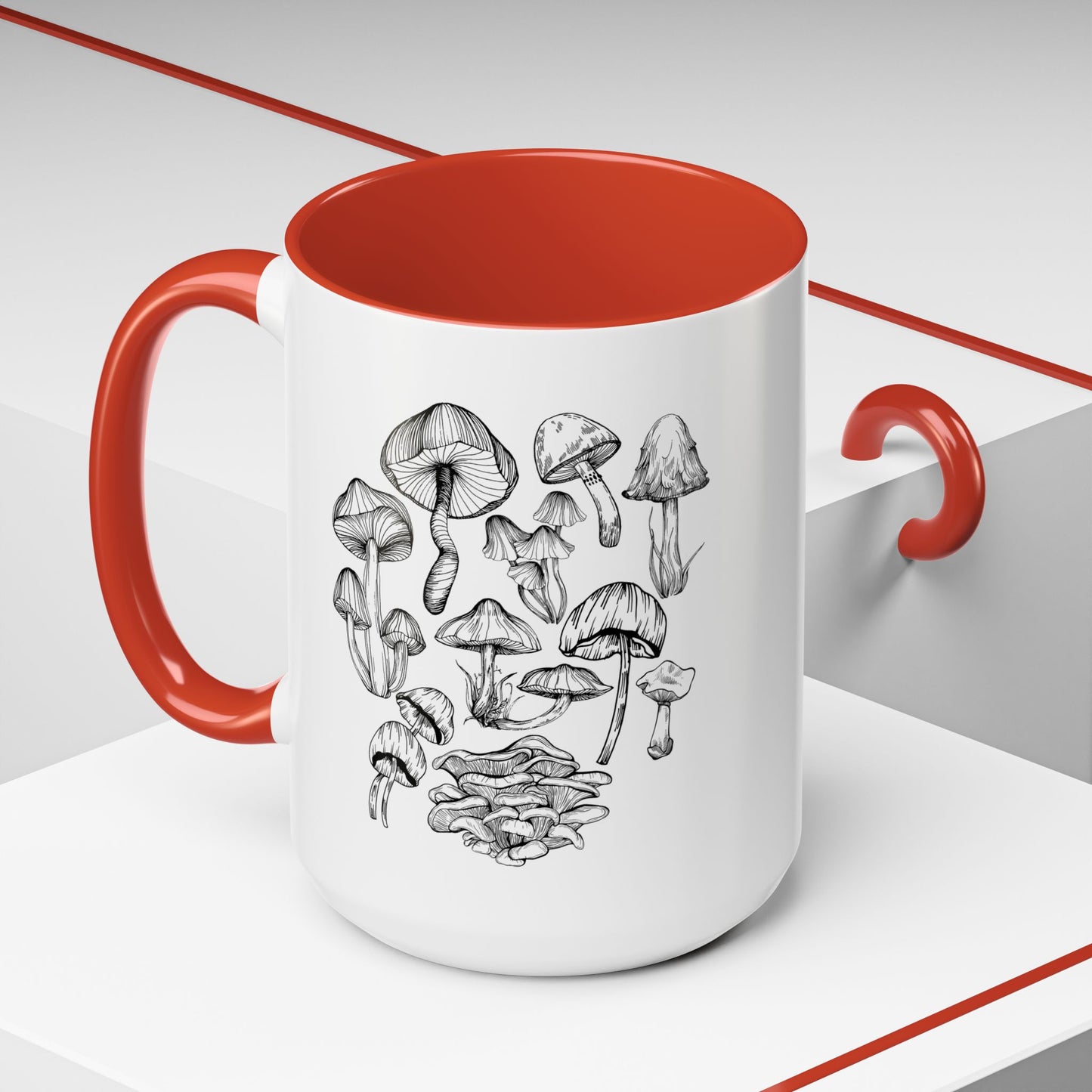 11oz/15oz  Mushroom Lover Fungi Print Toadstool Coffee Mug