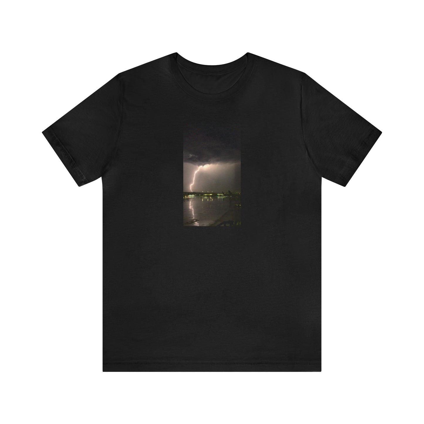 Unisex Lightning Bolt T-Shirt Rough Photo Print Caught Outisde