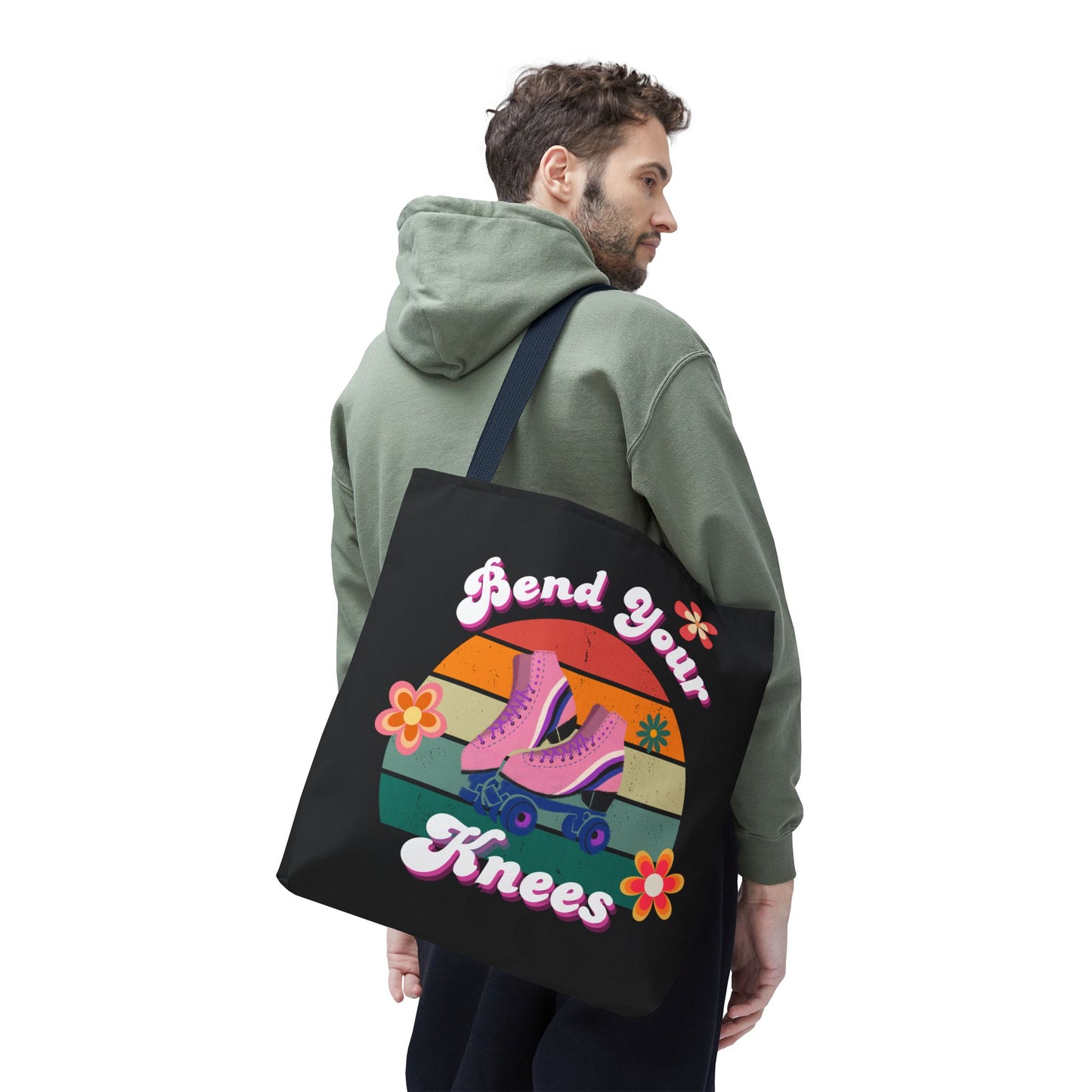 Unisex Retro Vibes Bend Your Knees Skate Day Tote Bag