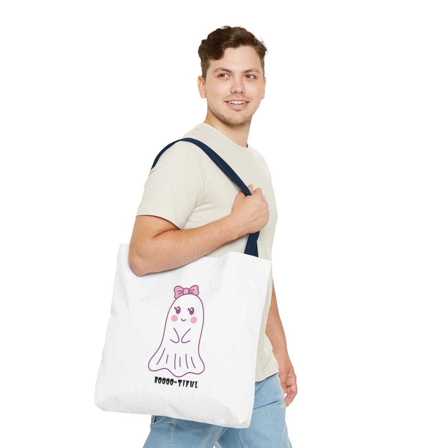 Cute Ghost Halloween Lover Spooky Season Tote Trick or Treating Candy Bag Fall Themed Reusable Lunch Tote