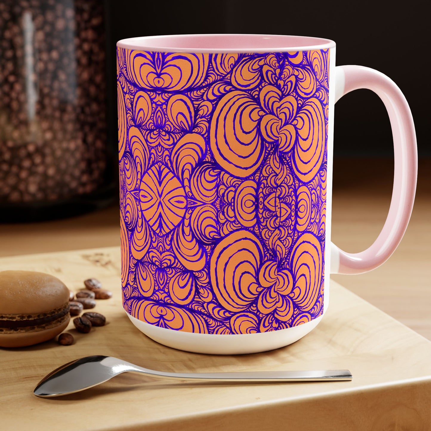 15oz Original Line Art Coffee Mug - Puzzle Panels 2 Color Pop Run