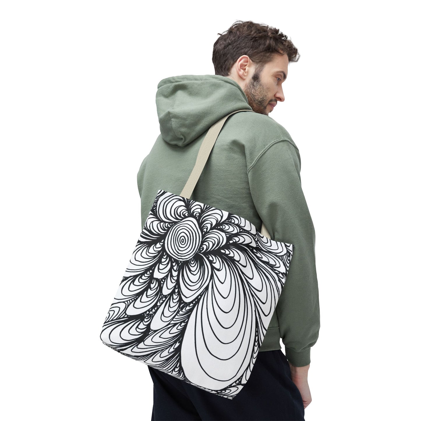 Unisex Original Doodle Art All Over Print Tote Bag - Apricots Noir