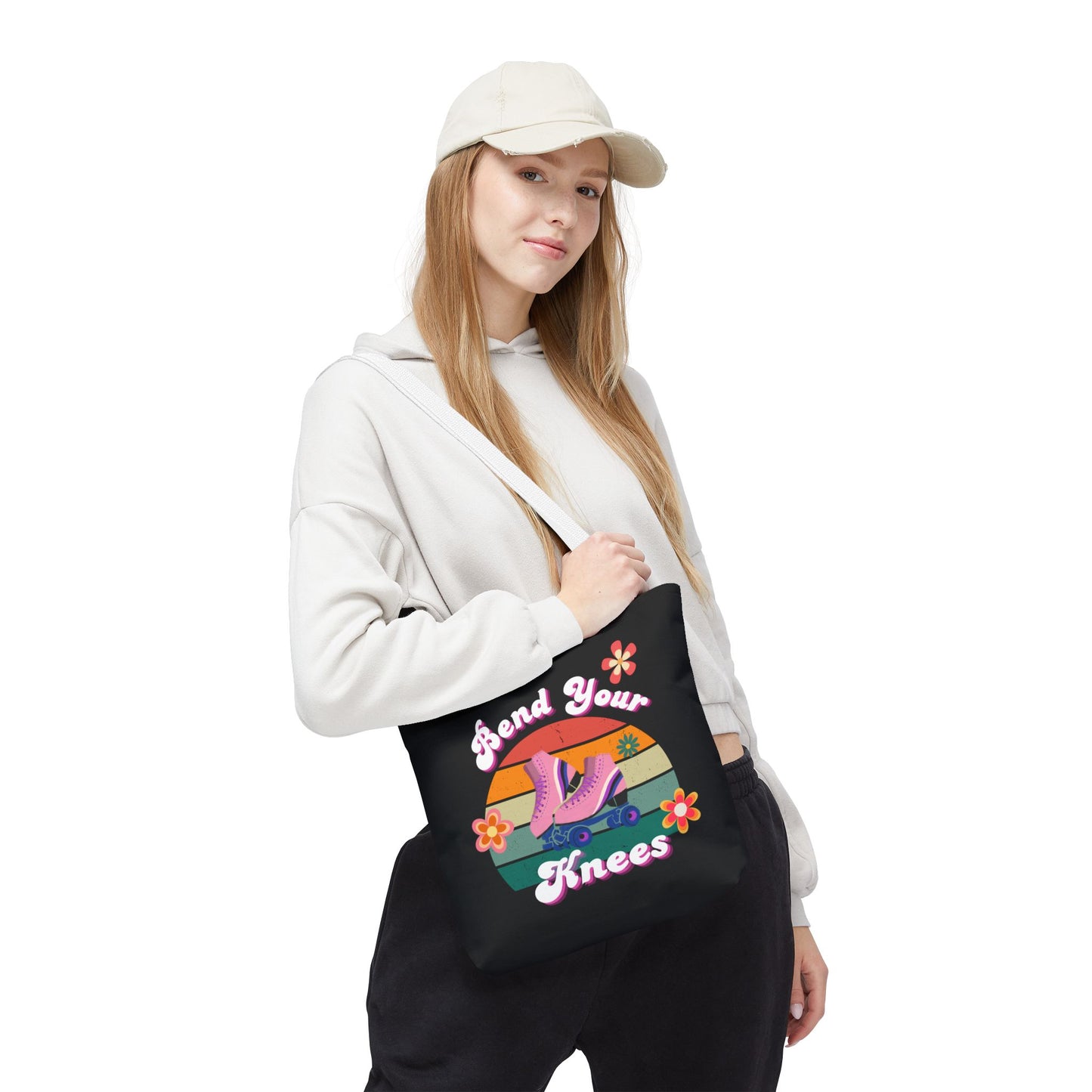 Unisex Retro Vibes Bend Your Knees Skate Day Tote Bag