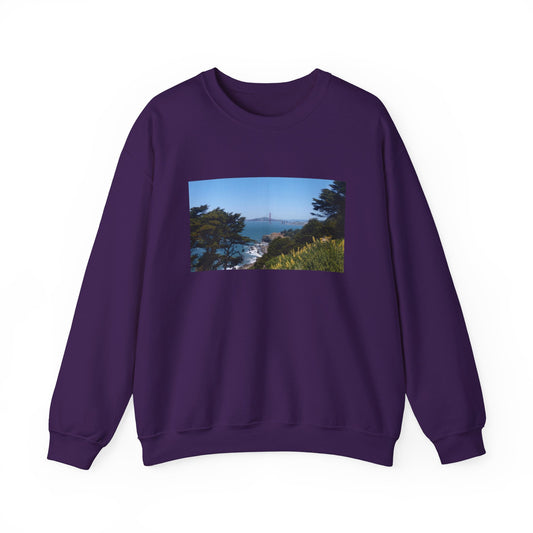 Unisex Travel Sweater, Scenic Lookout, El Camino Del Mar, San Francisco, California, Golden Gate Bridge, Vista, Ocean Views, Beautiful Blue