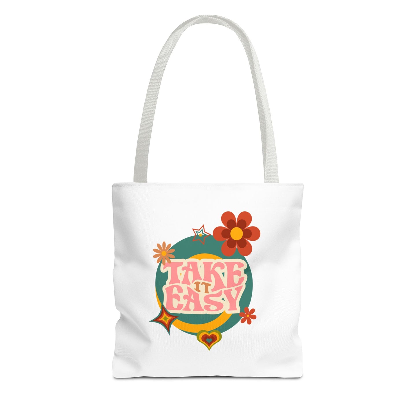 Unisex Retro Vibes Take It Easy Reusable Grocery Tote Bag