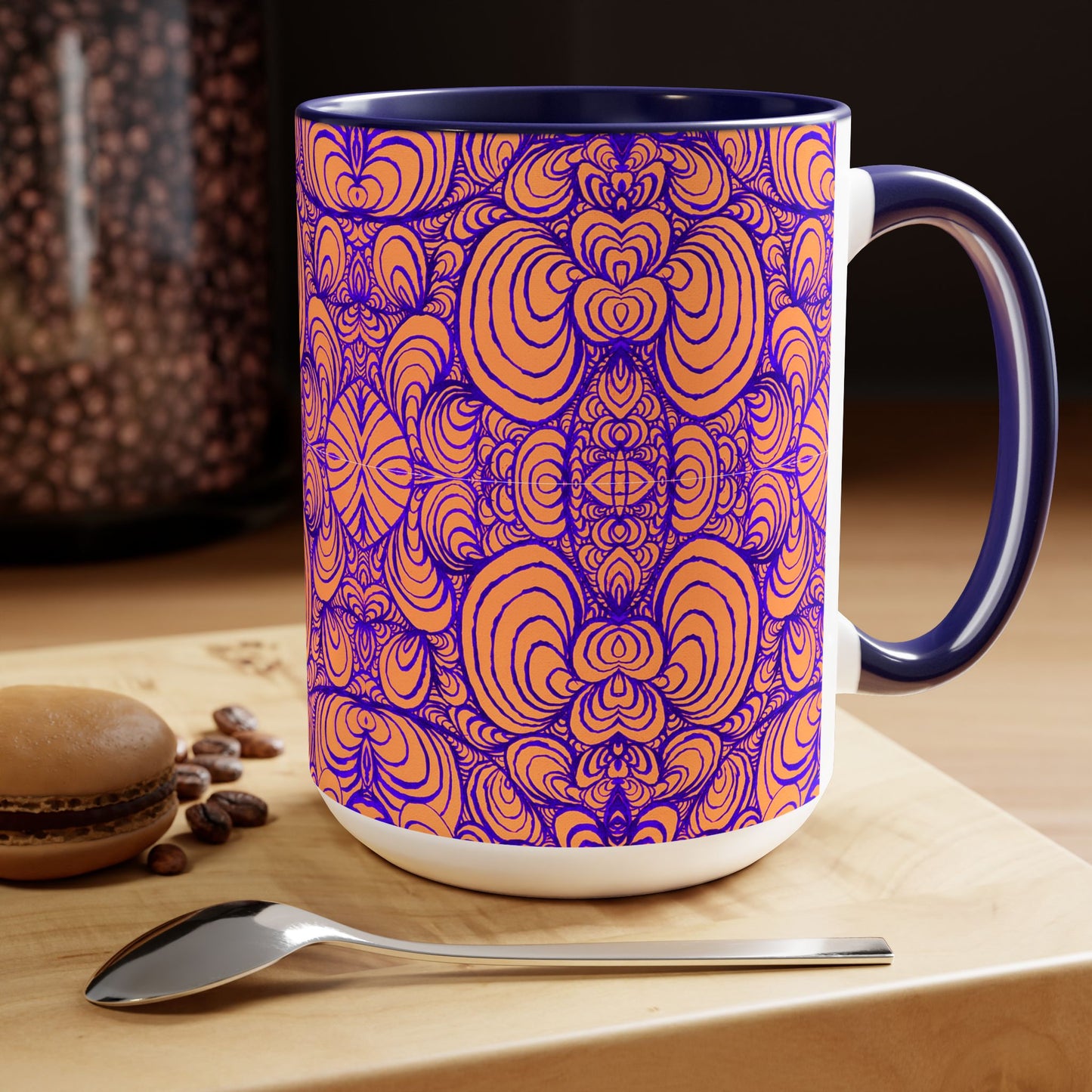 15oz Original Line Art Coffee Mug - Puzzle Panels 2 Color Pop Run