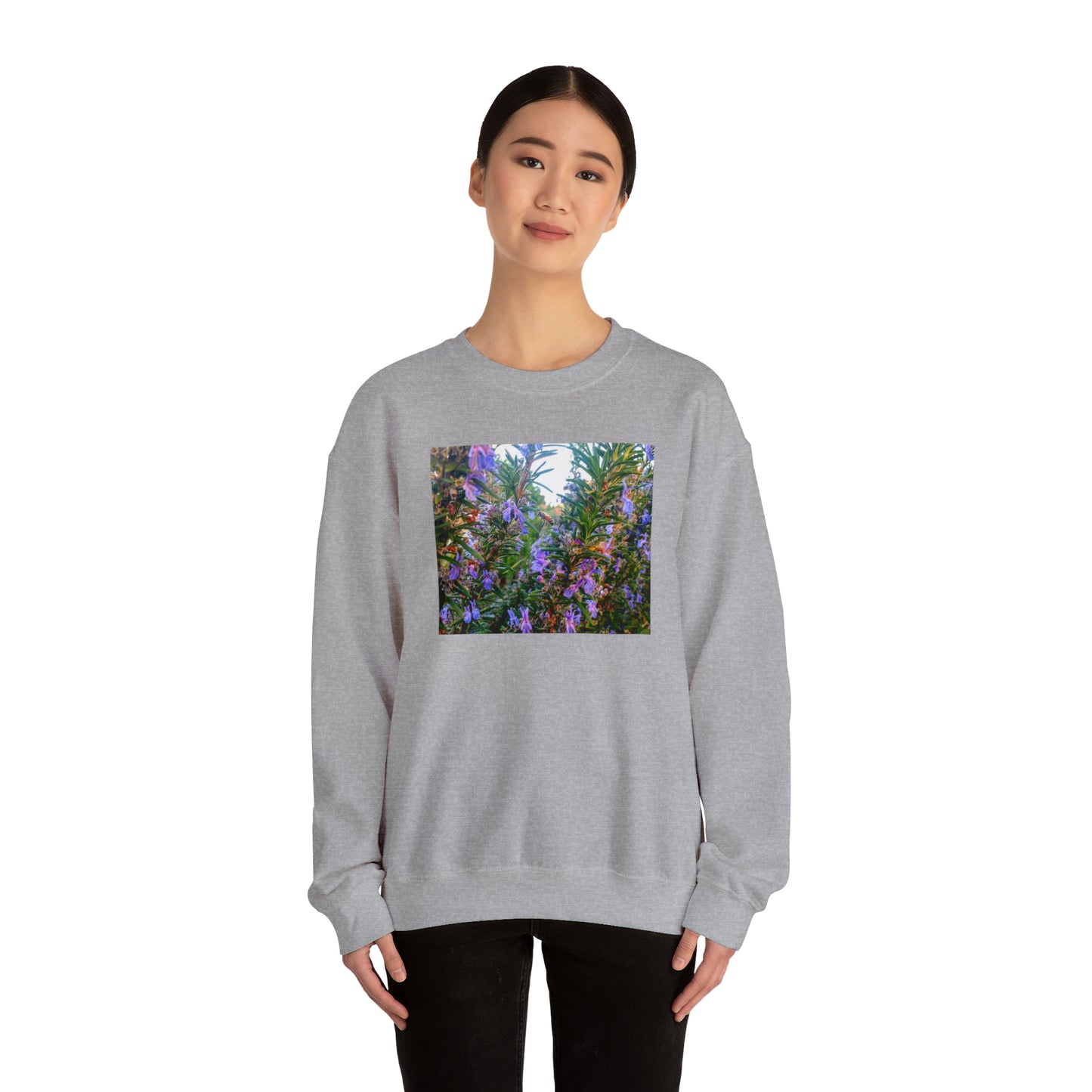 Unisex Heavy Blend™ Crewneck Rosemary Bee Pollinator Sweatshirt