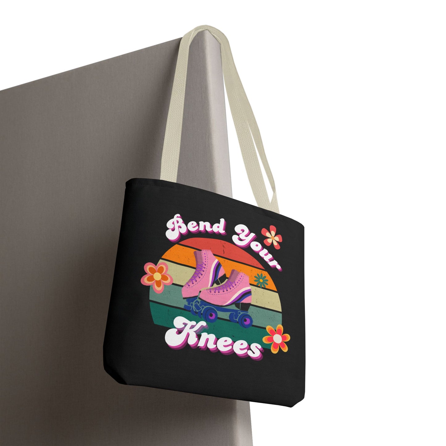 Unisex Retro Vibes Bend Your Knees Skate Day Tote Bag