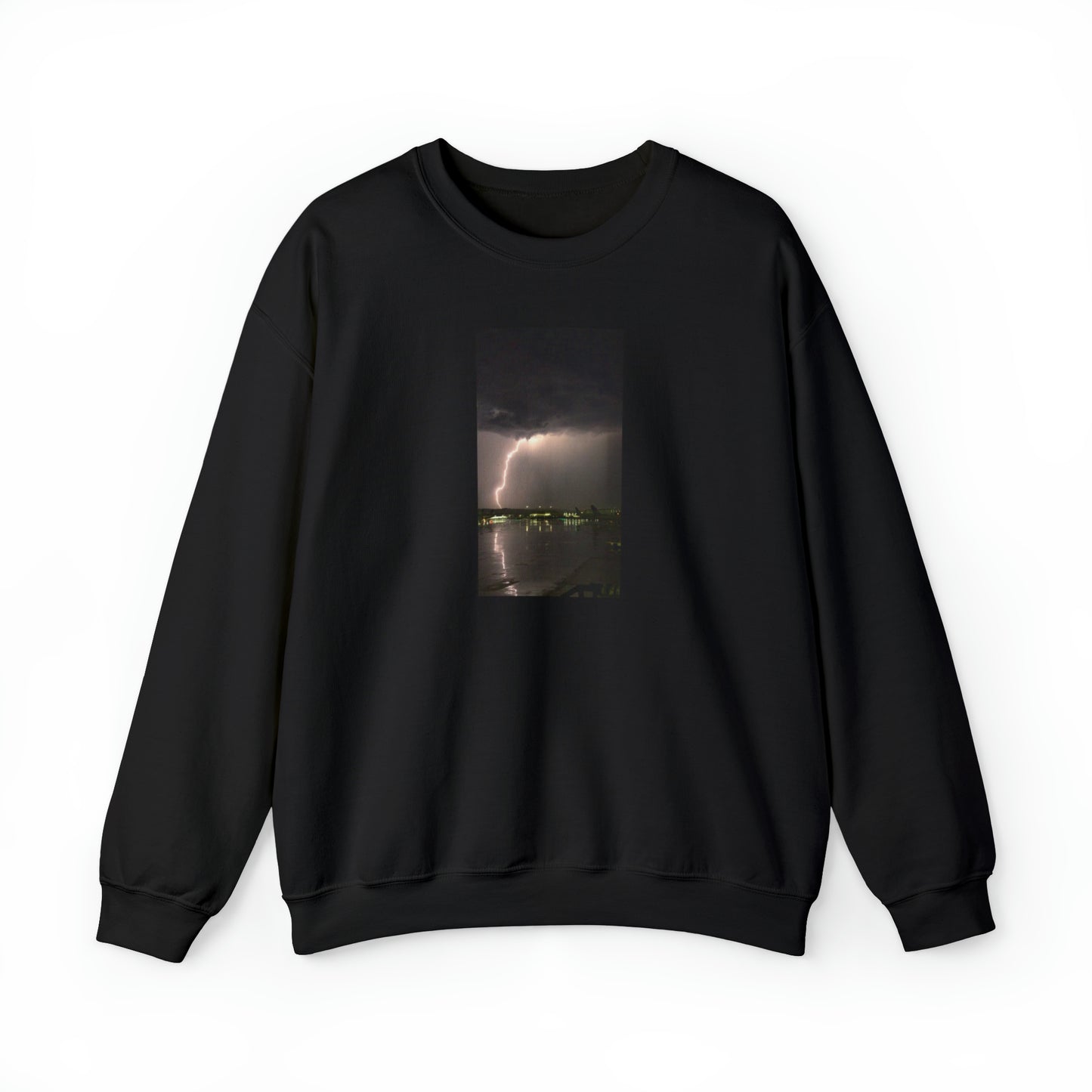 Unisex Lightning Bolt Sweatshirt Print, Caught Outside in The Rain