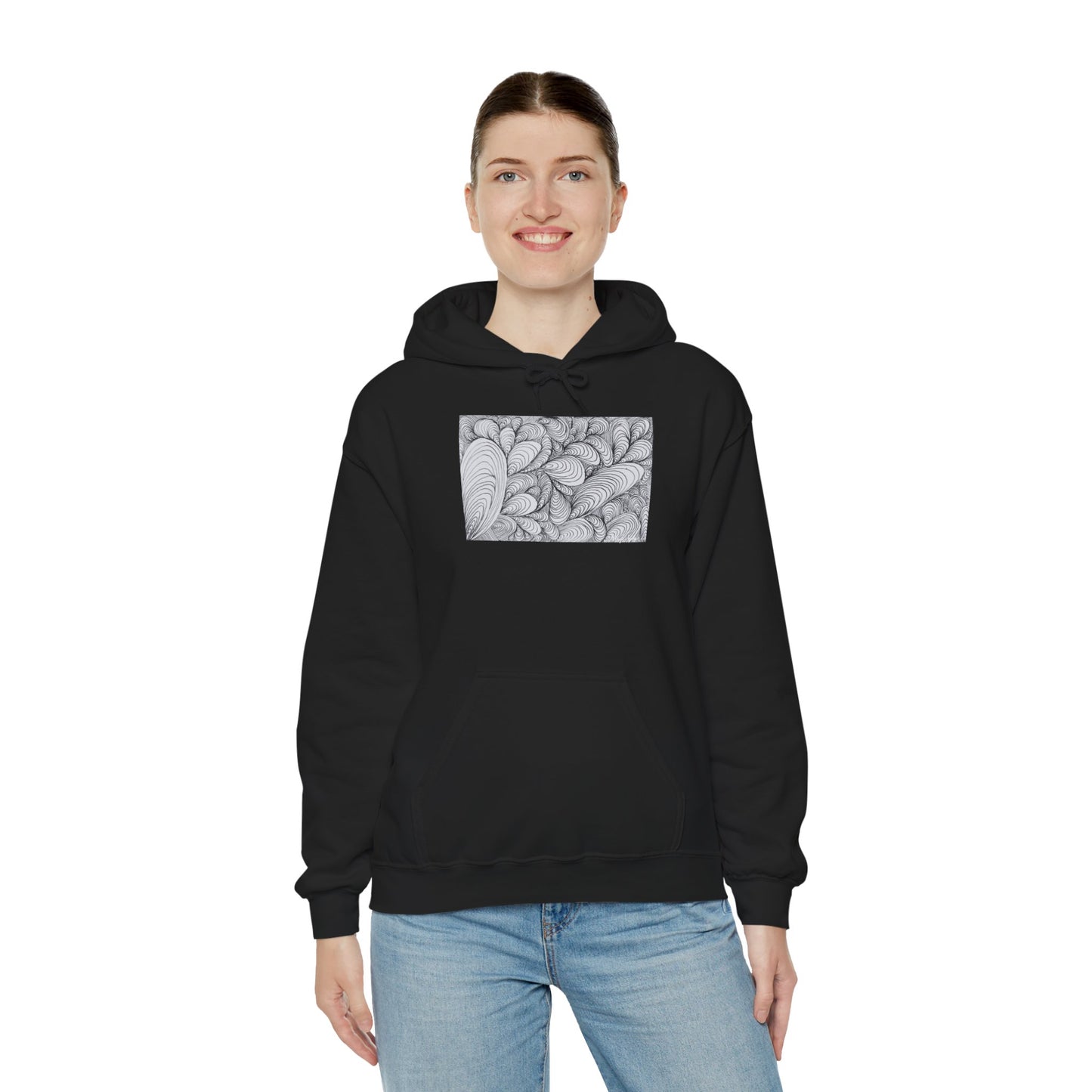 Unisex Heavy Blend™ Original Rough Artwork Midsize Print Hooded Sweatshirt