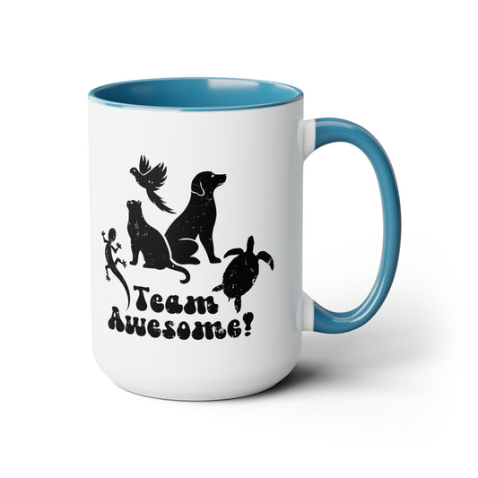 15oz Animal Lover Lizard Cat Bird Dog Turtle Team Awesome Coffee Mug