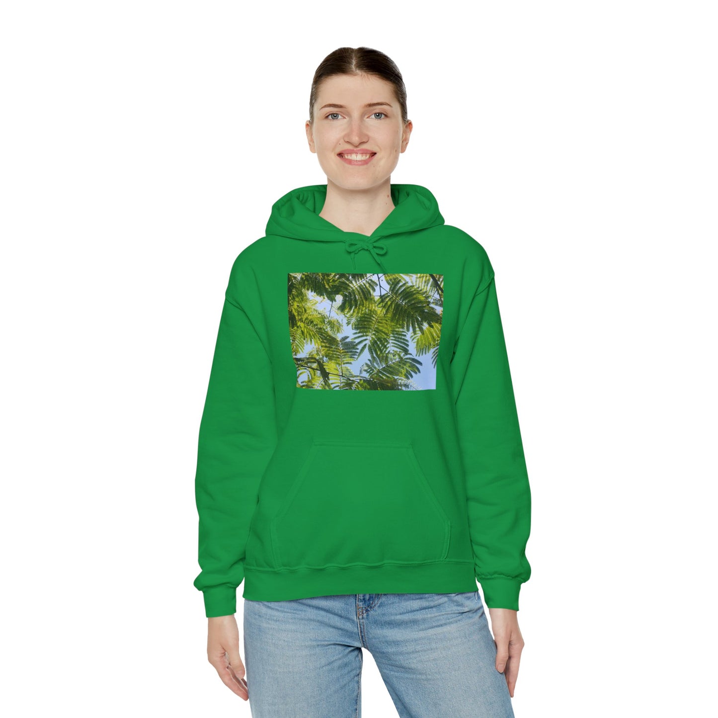 Unisex Heavy Blend™ Original Print Silk Canopy Crewneck Hooded Sweatshirt