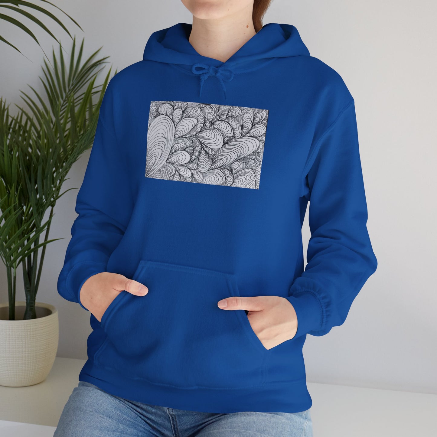 Unisex Heavy Blend™ Original Rough Artwork Midsize Print Hooded Sweatshirt