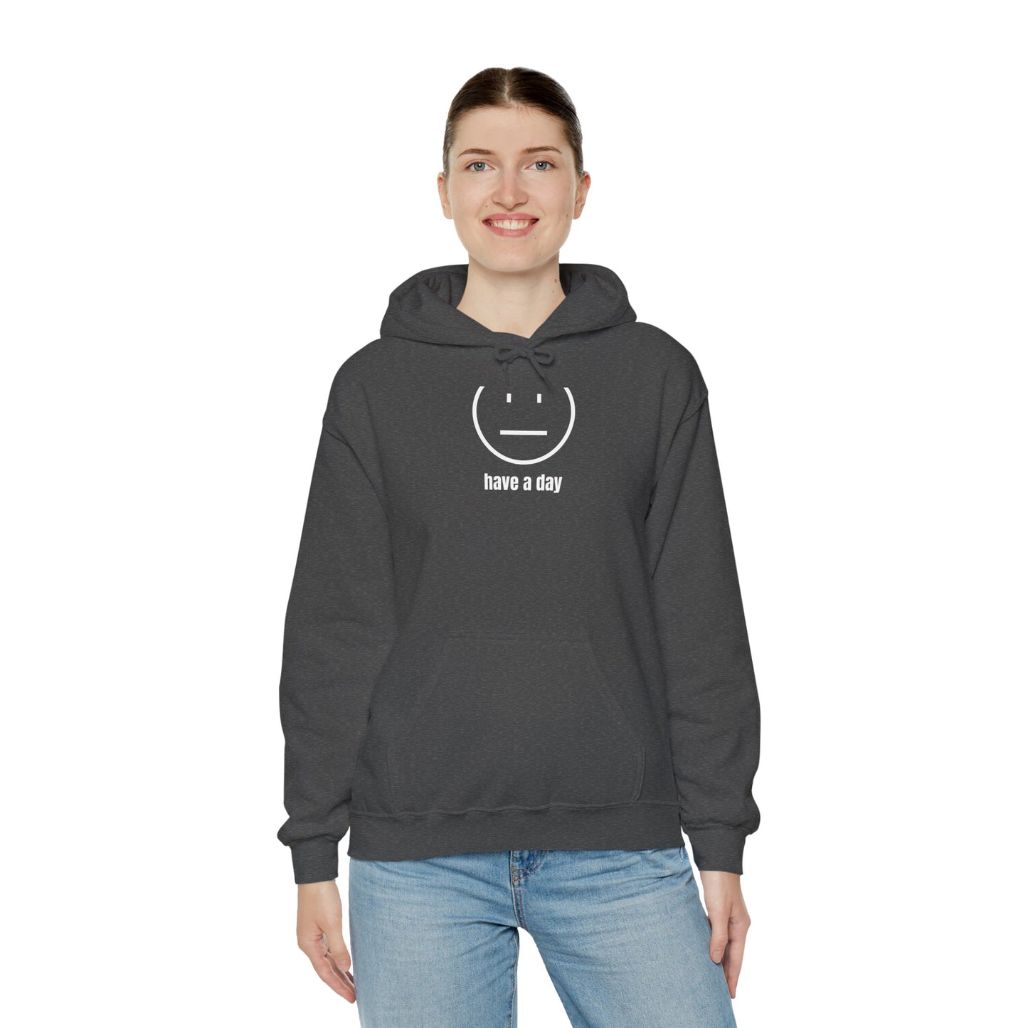 Unisex Heavy Blend™ Straight Face Have A Day Hooded Sweatshirt