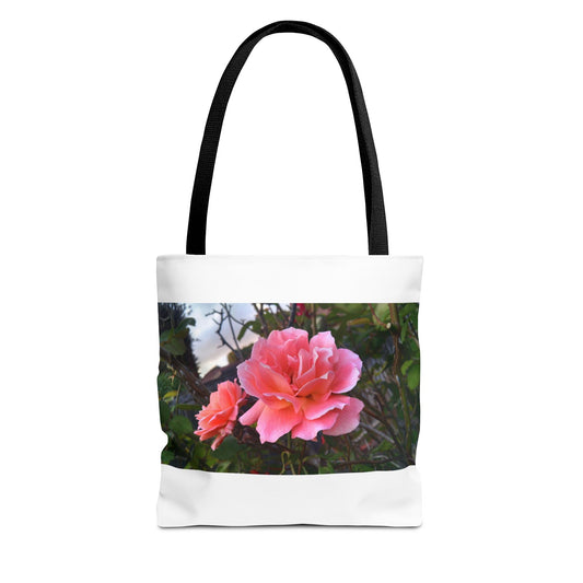 Unisex Garden Themed Double Delight Roses Reusable Tote Bag