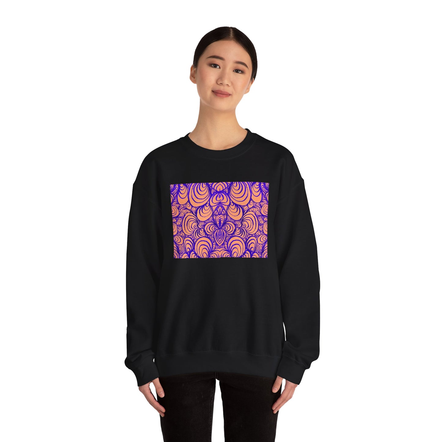 Unisex Original Line Art Sweatshirt - Puzzle Panels 1 Color Pop Run