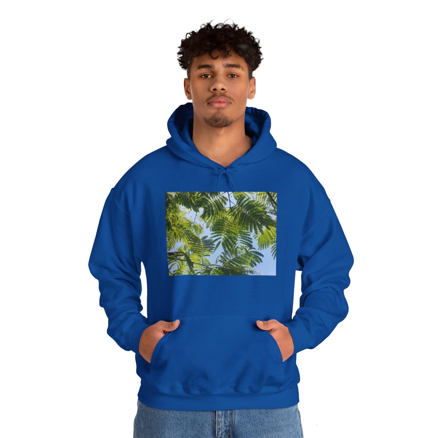 Unisex Heavy Blend™ Original Print Silk Canopy Crewneck Hooded Sweatshirt