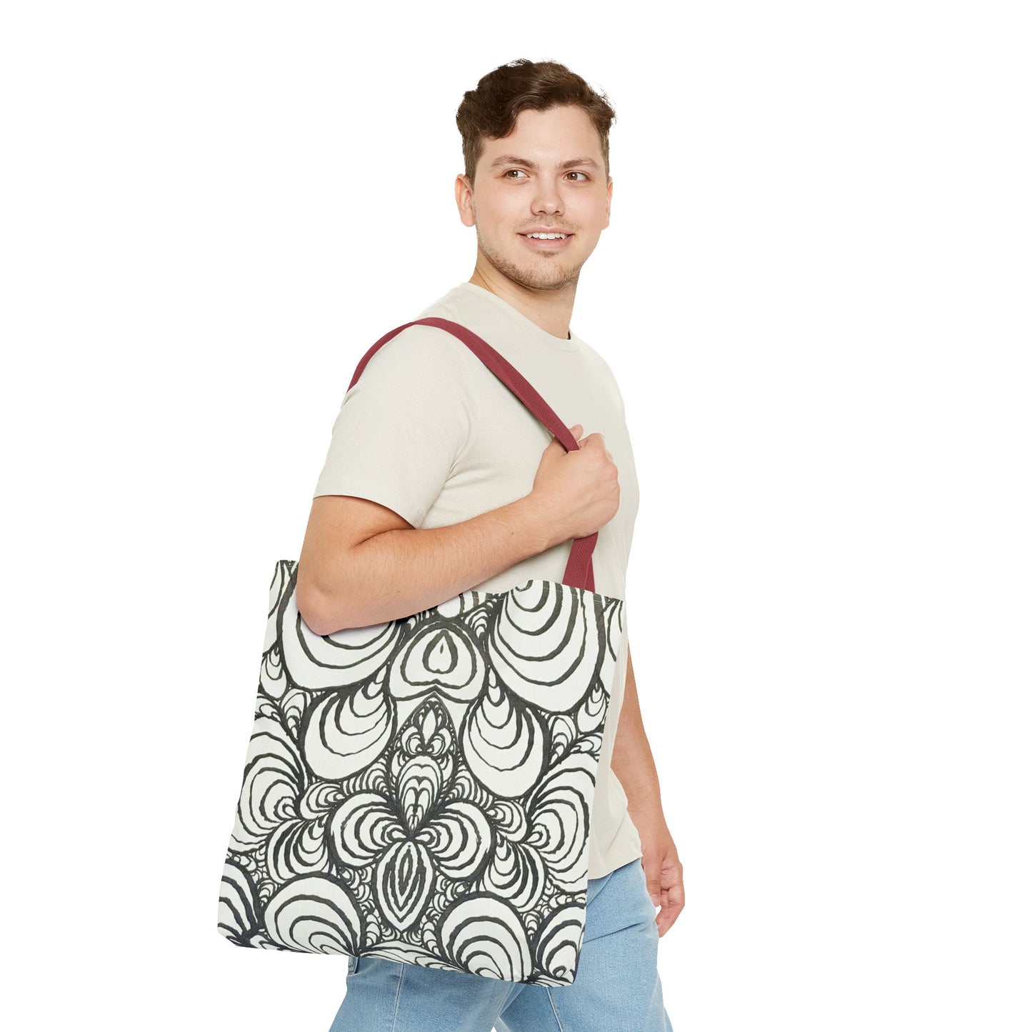 Unisex Original Line Art - All Over Print Tote Bag - Puzzle Panels 1