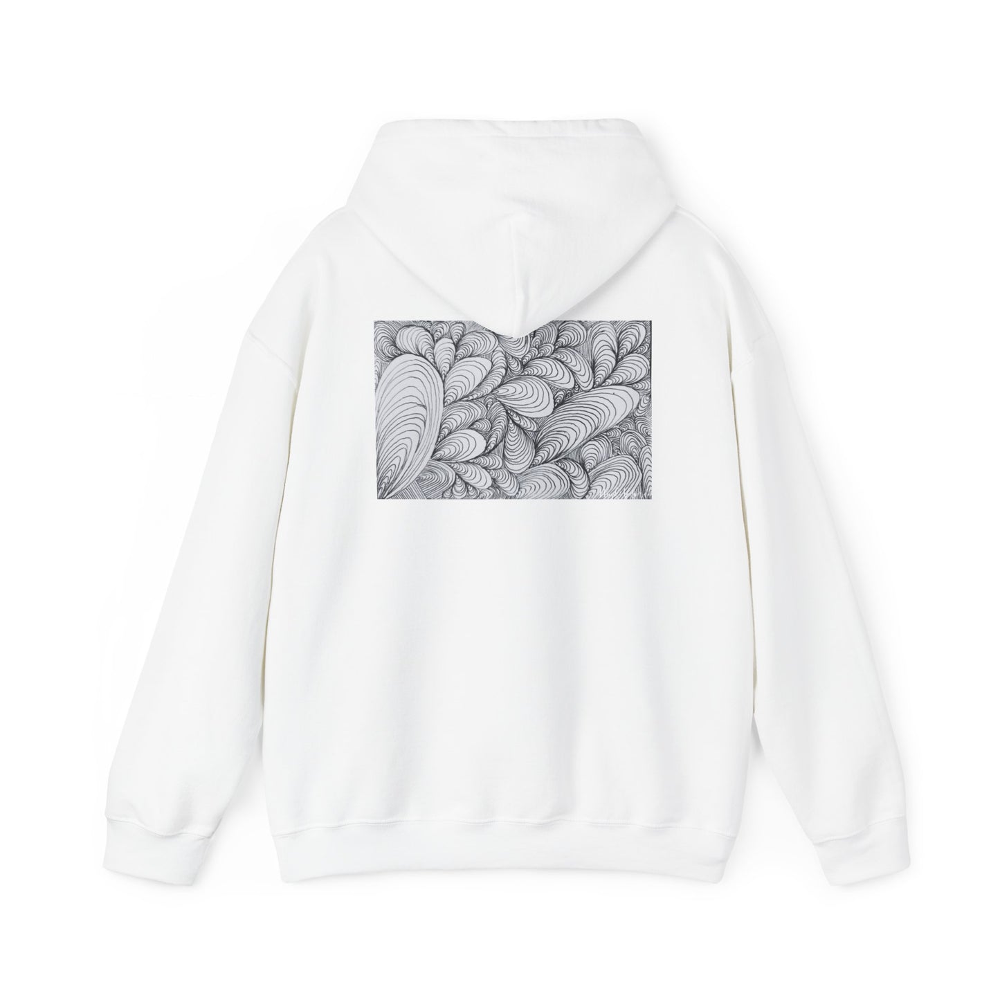 Unisex Heavy Blend™ Original Rough Art Doodle Midsize Print Hooded Sweatshirt