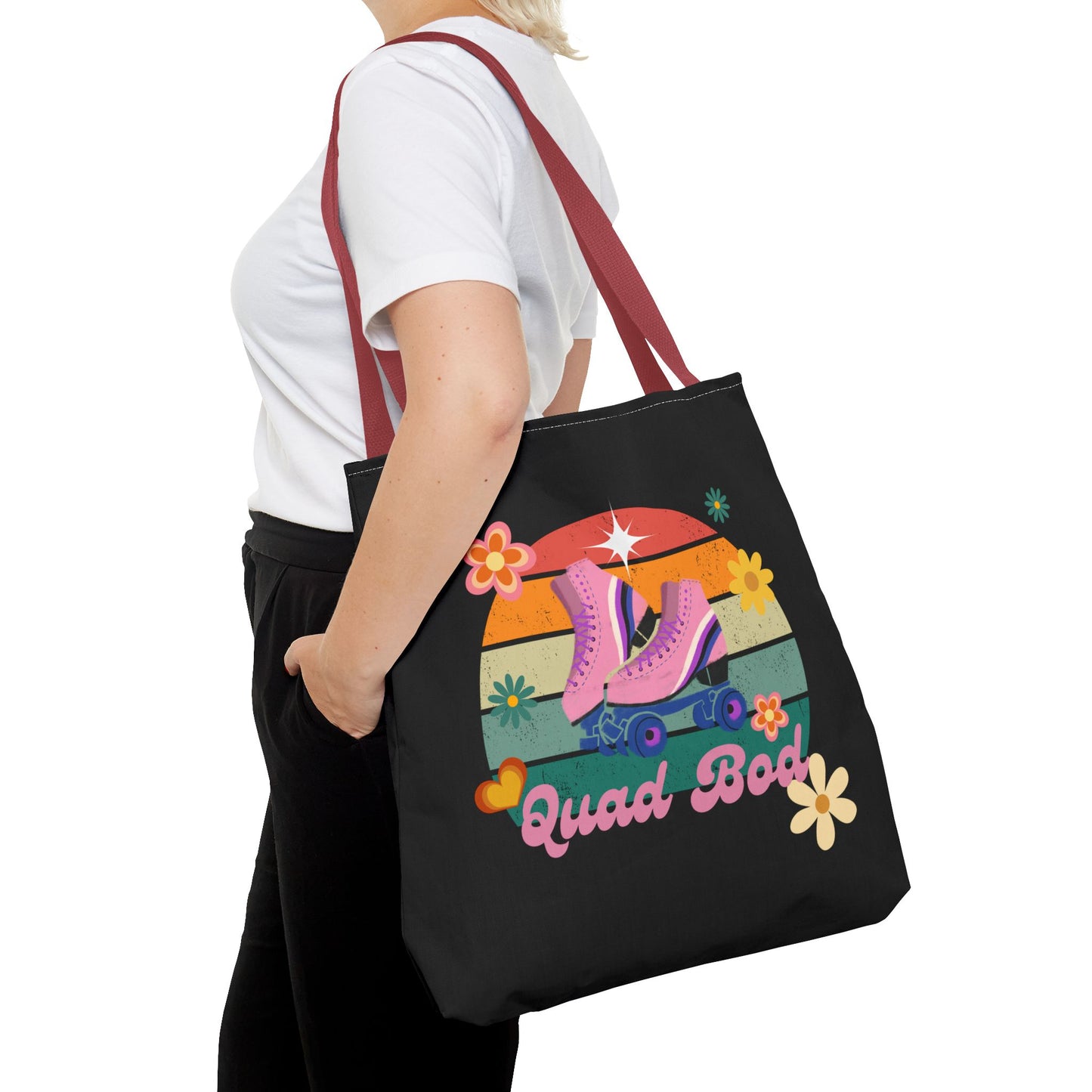 Unisex Retro Vibes Roller Skate Quad Bod Tote Bag