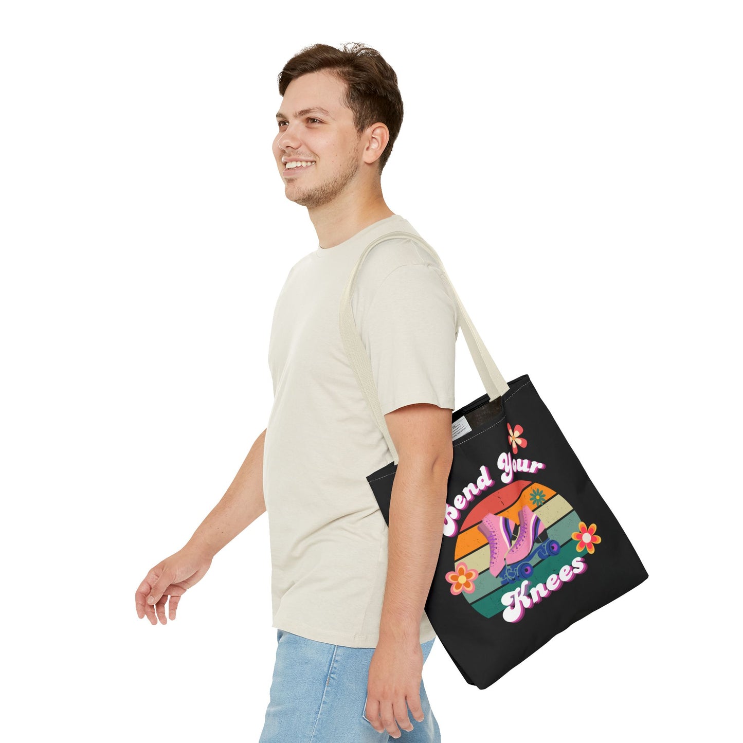 Unisex Retro Vibes Bend Your Knees Skate Day Tote Bag